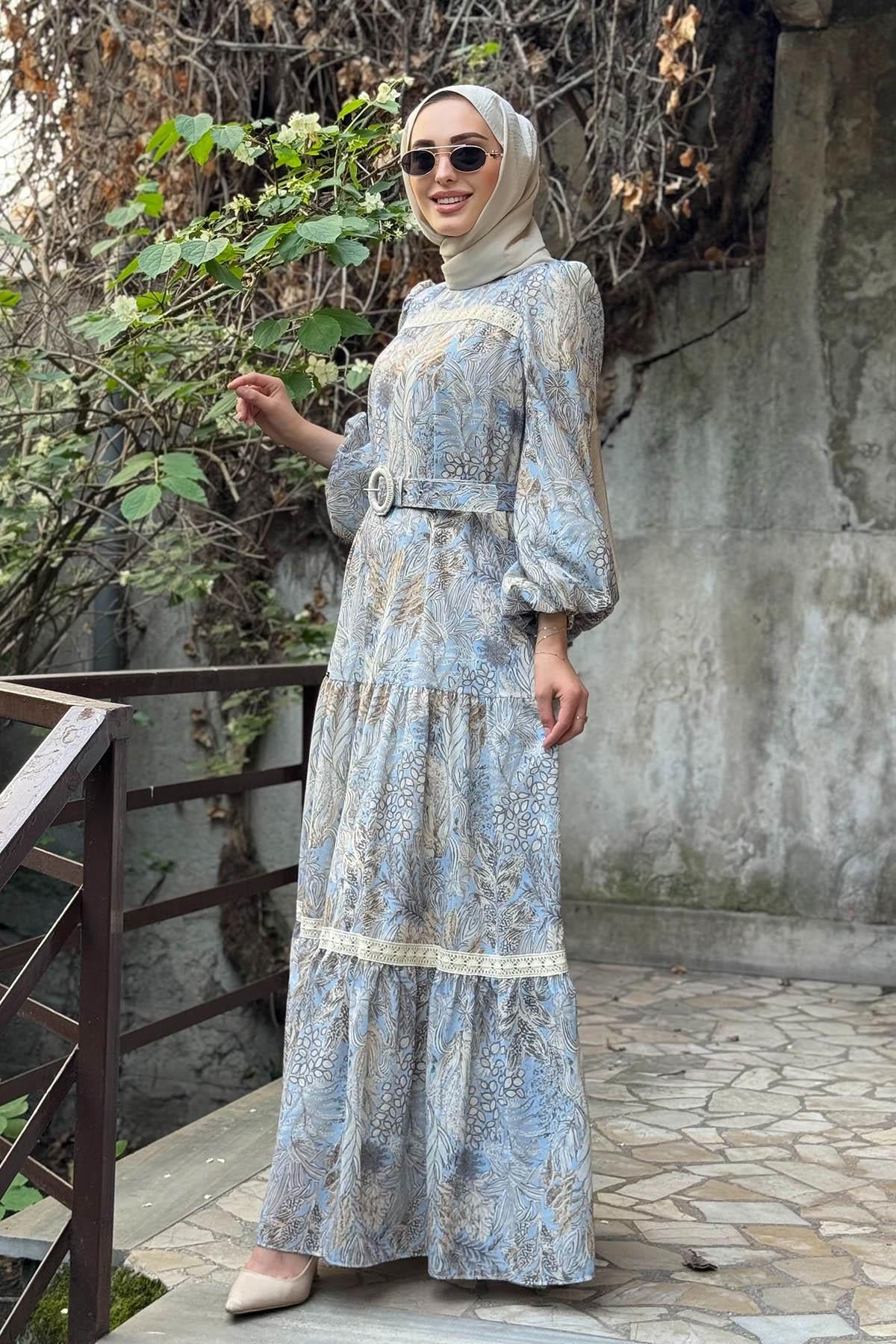 JAMILA SARAH Elbise  SS25-3071 Mavi