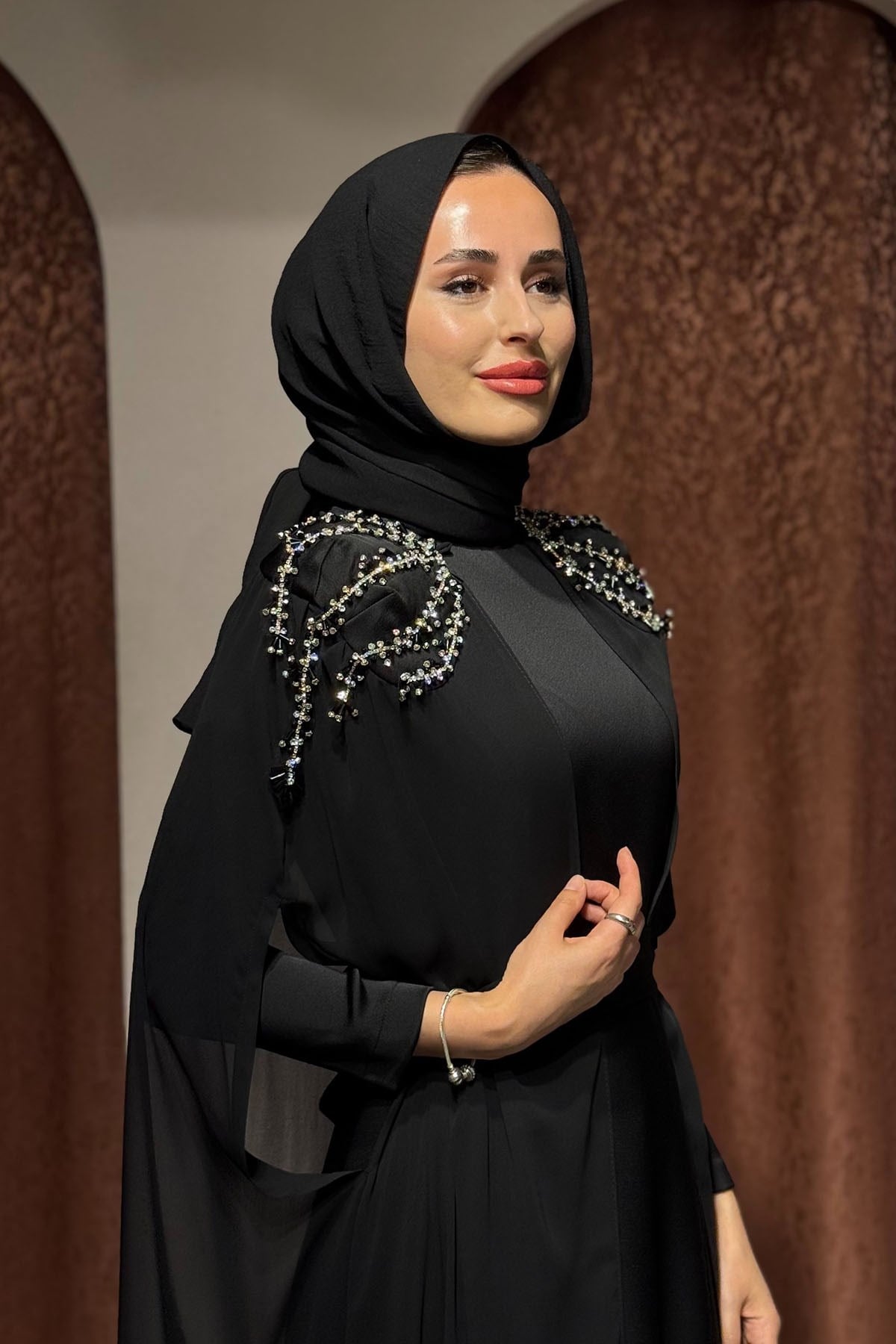 JAMILA SARAH Handan Abiye FW26-3254 Siyah