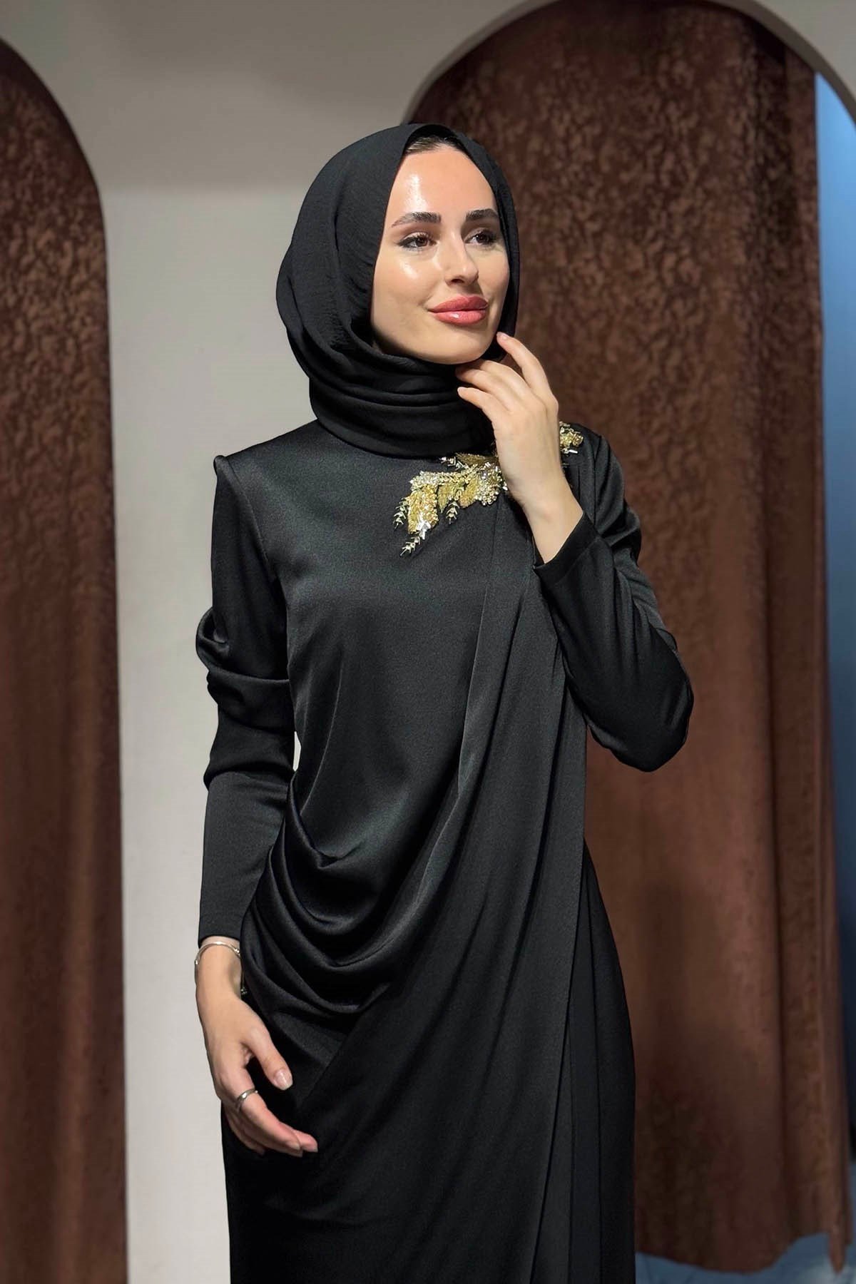 JAMİLA SARAH Lunaria Abiye SS26-3312 Siyah
