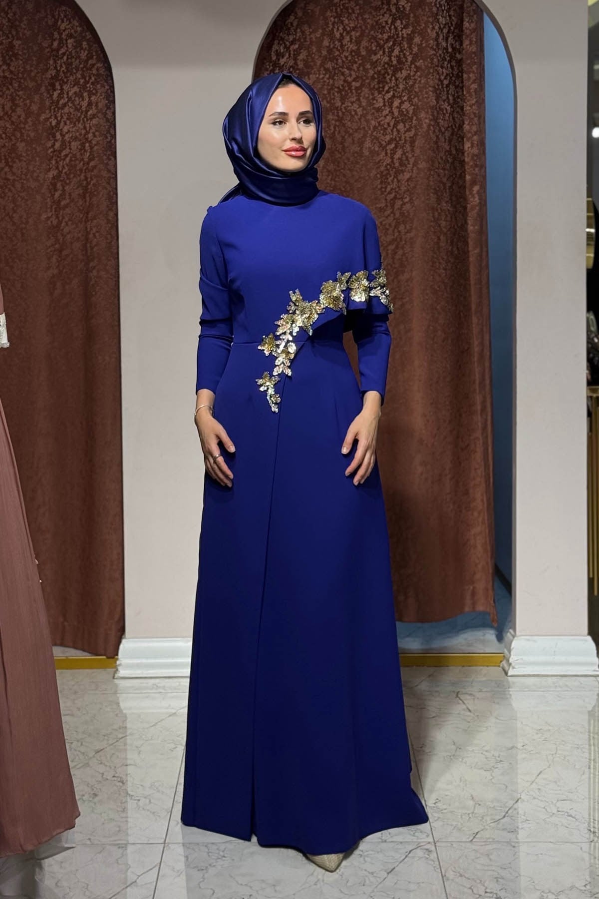 JAMILA SARAH Mihri Abiye  FW26-3222 Gök Mavi