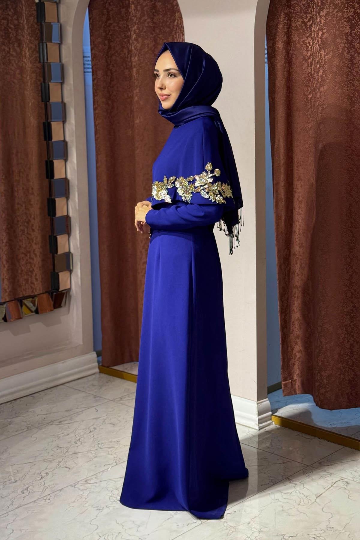 JAMILA SARAH Mihri Abiye  FW26-3222 Gök Mavi