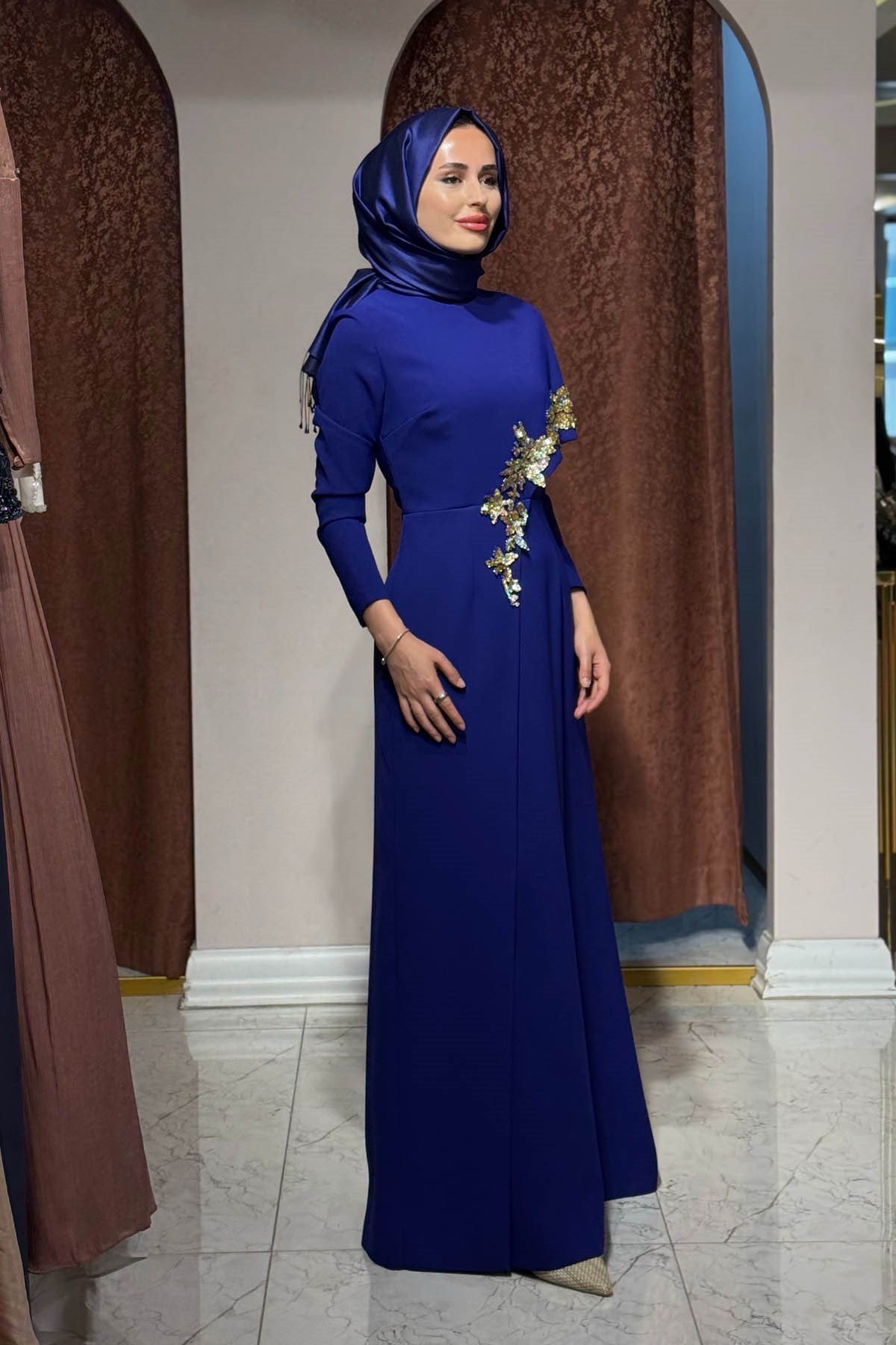 JAMILA SARAH Mihri Abiye  FW26-3222 Gök Mavi