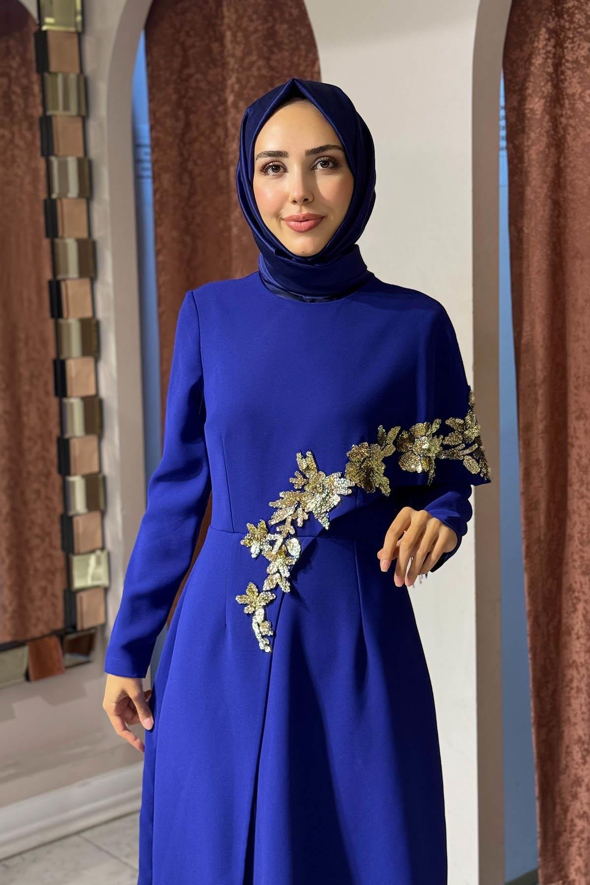 JAMILA SARAH Mihri Abiye  FW26-3222 Gök Mavi