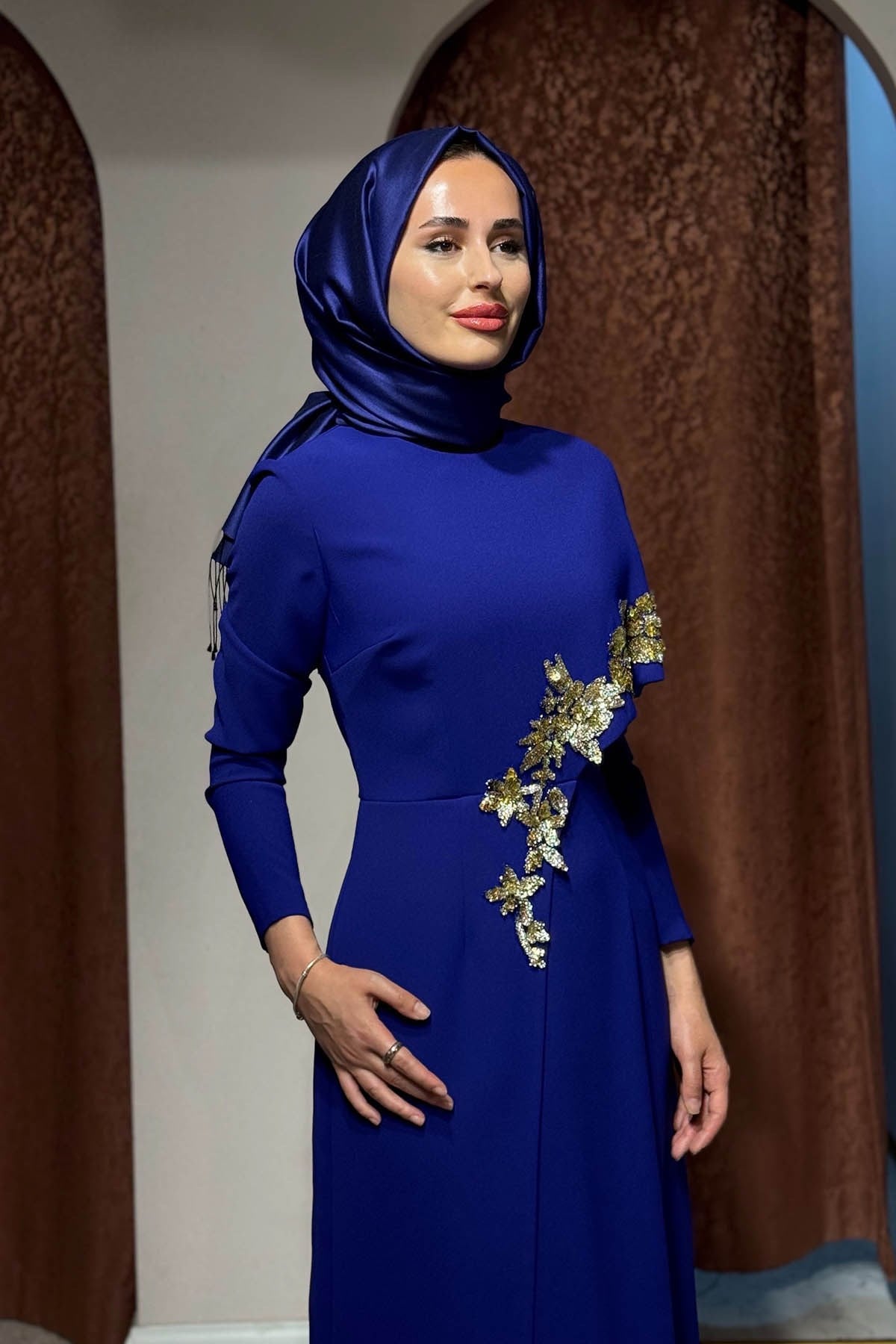 JAMILA SARAH Mihri Abiye  FW26-3222 Gök Mavi