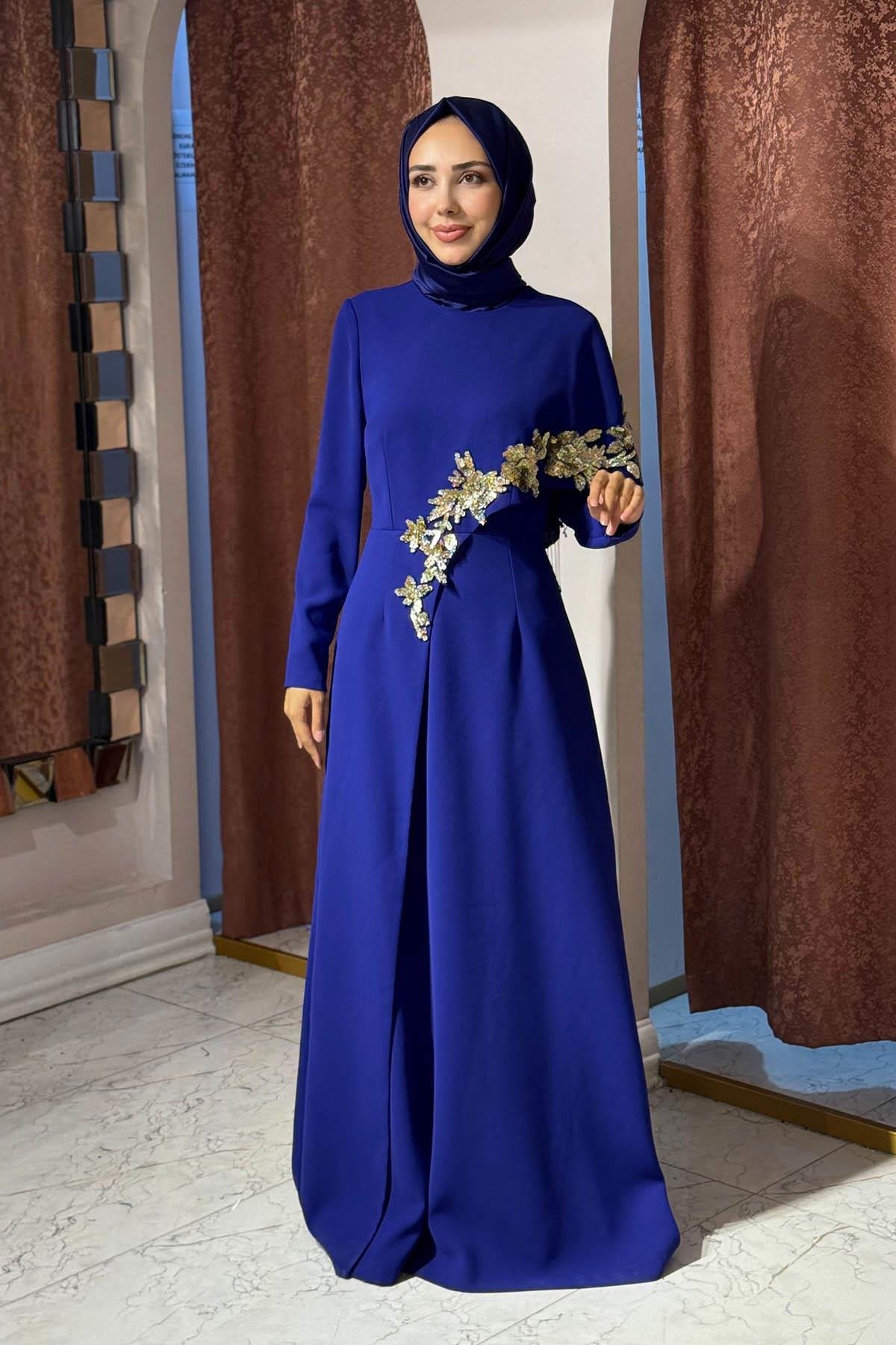 JAMILA SARAH Mihri Abiye  FW26-3222 Gök Mavi