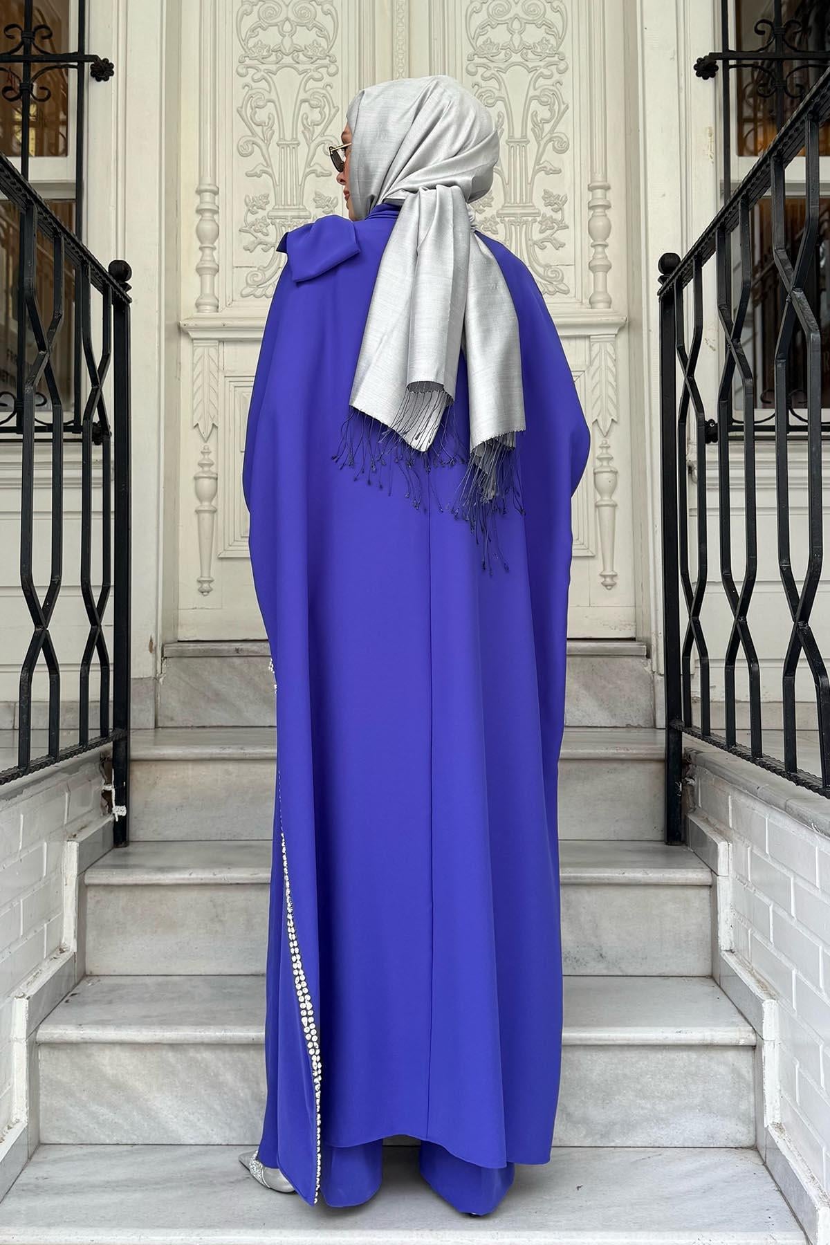 JAMILA SARAH Pantolonlu Takım SS25-9080 Saks Mavi