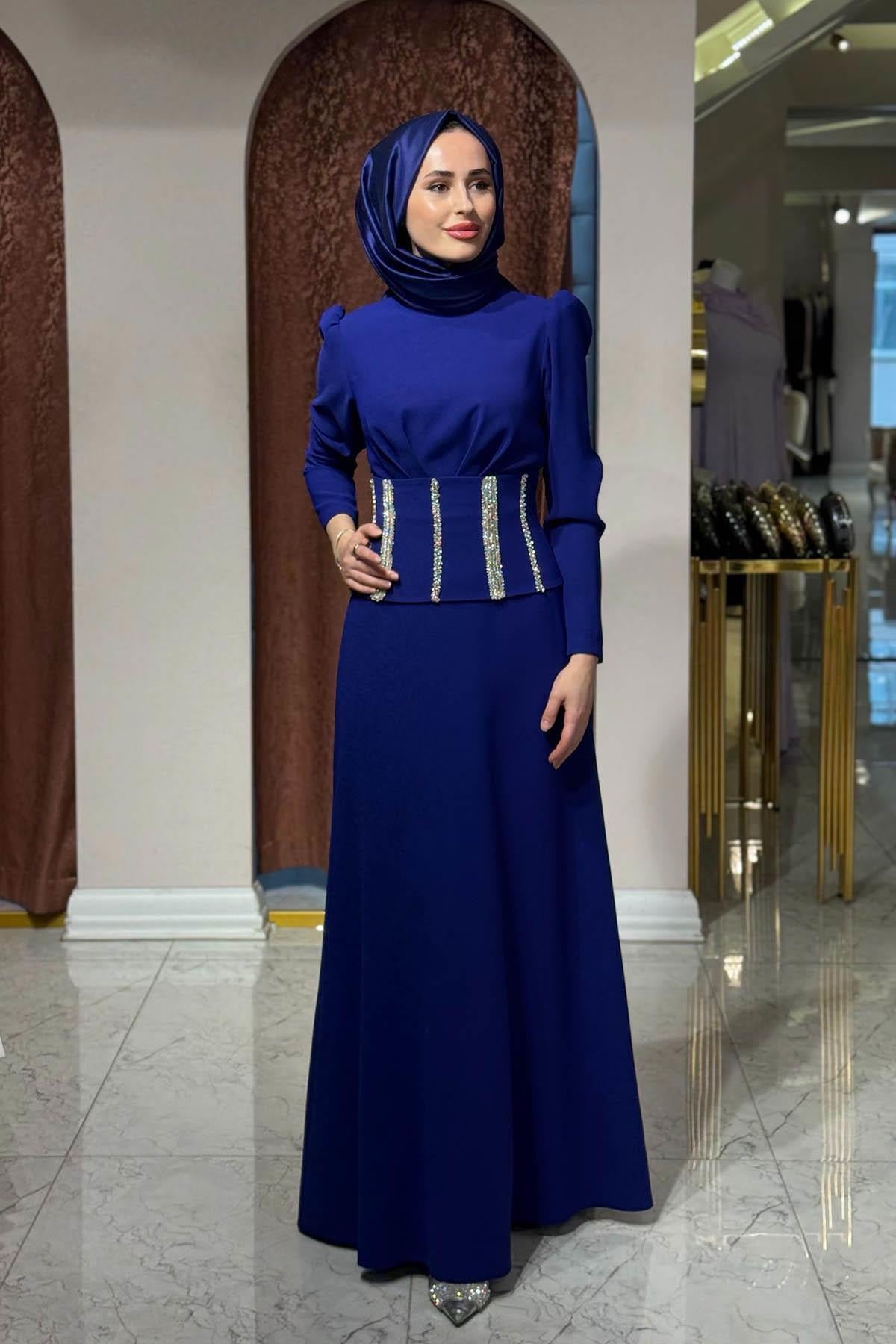 JAMİLA SARAH Velora Abiye SS26-3335 Gece Mavisi