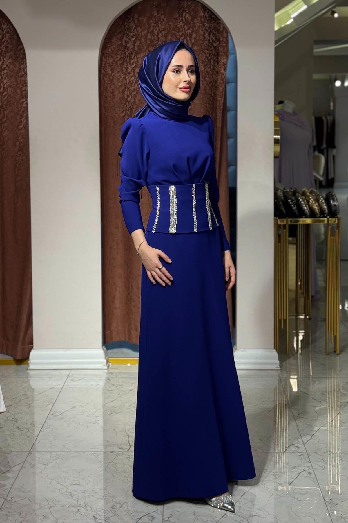 JAMİLA SARAH Velora Abiye SS26-3335 Gece Mavisi