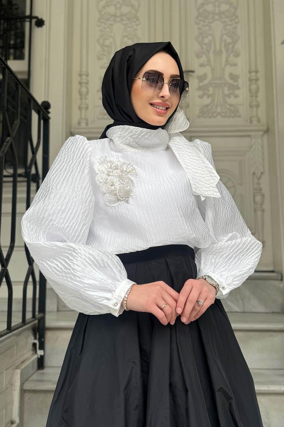 KAYRA Bluz KA-B25-10004 Beyaz