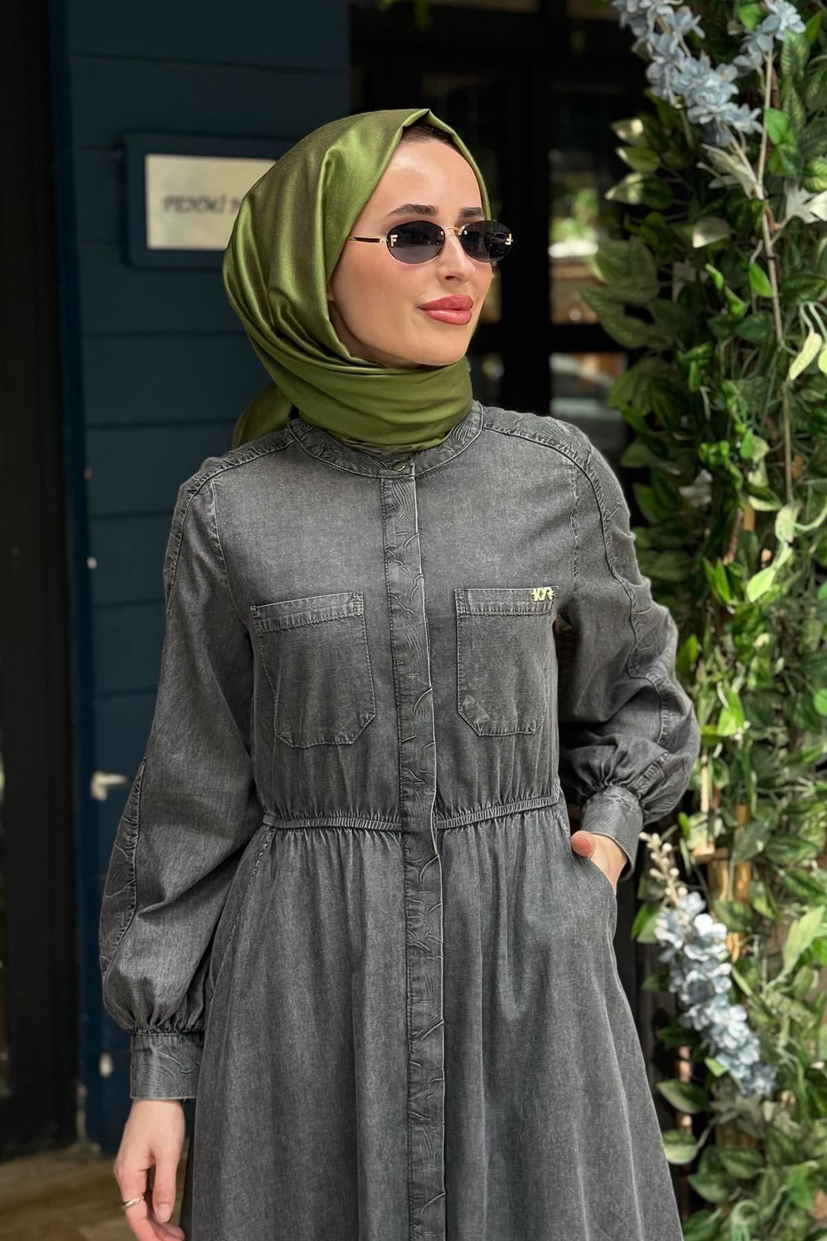 KAYRA Elbise KY-B26-83016 Antrasit