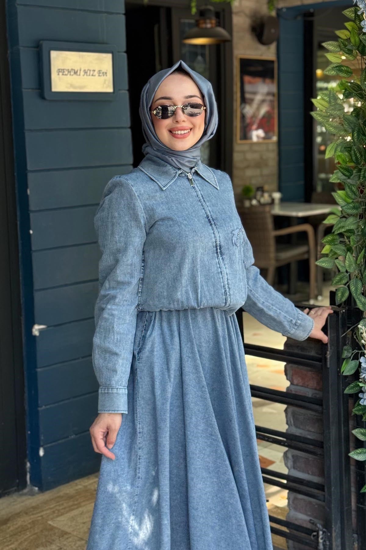 KAYRA Etekli Takım KA-B26-16019 Kot Mavi