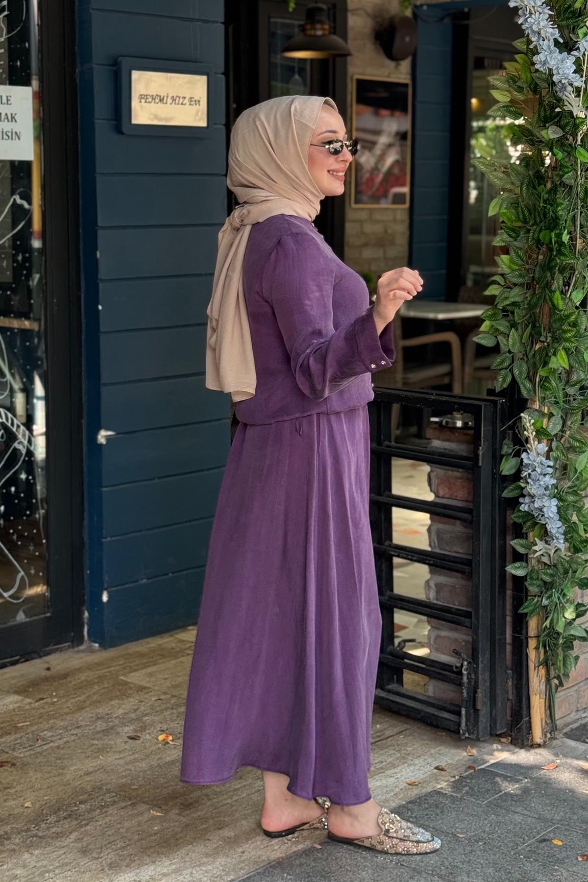 Kayra Etekli Takım KA-B26-16079 Patlıcan Moru