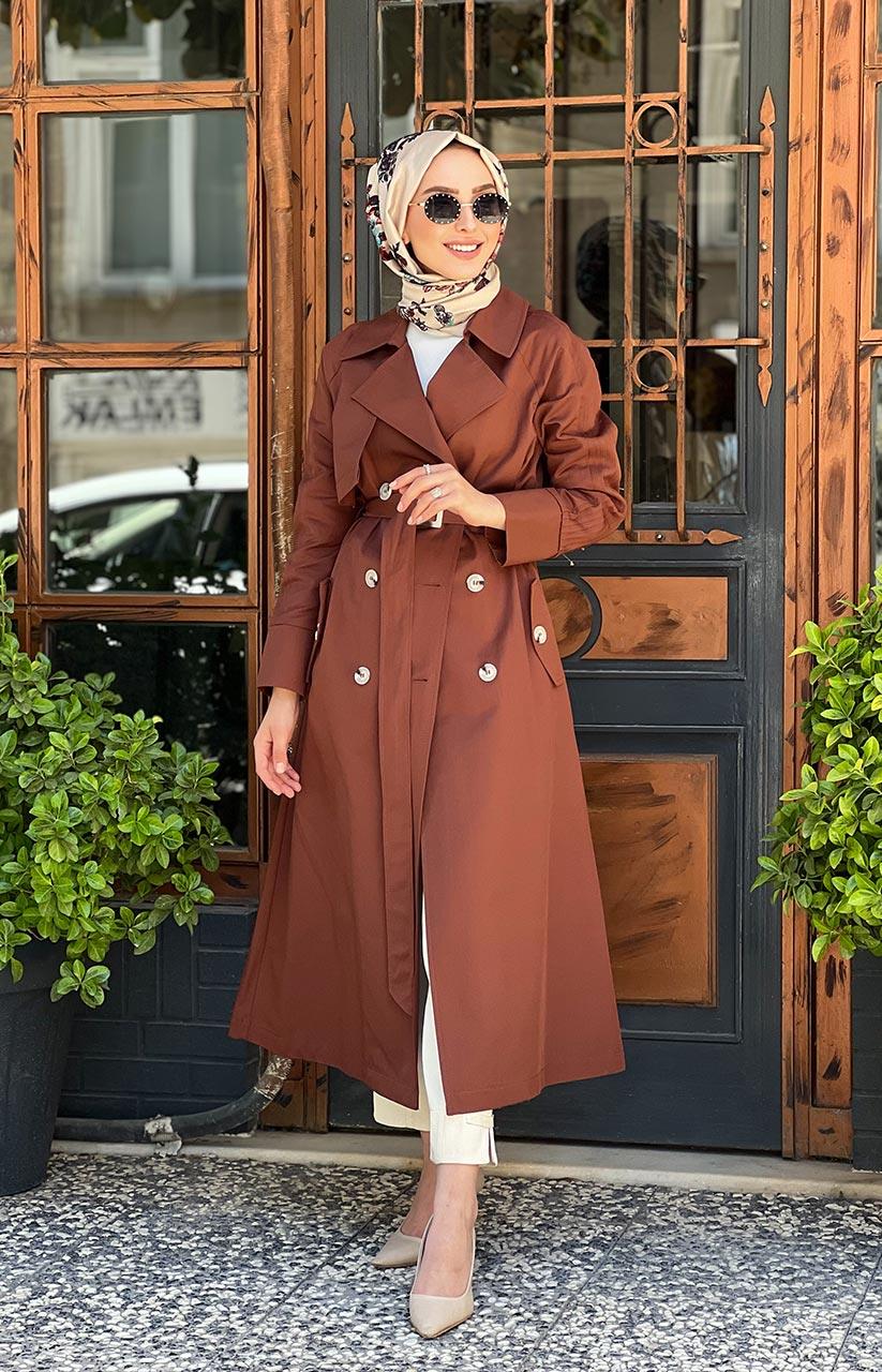 KAYRA Trençkot KA-B24-14035 Kahve