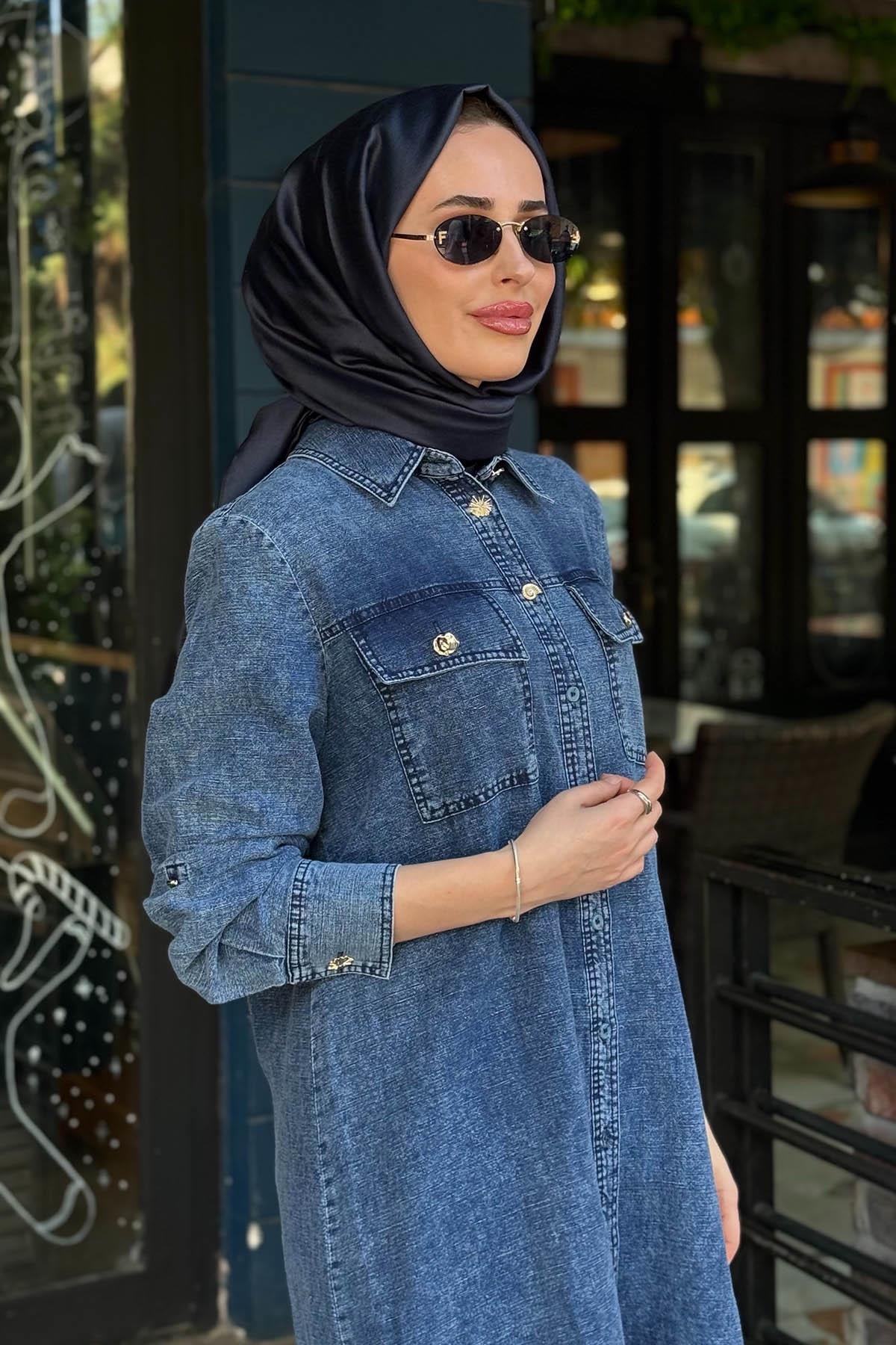 KAYRA Tunik KA-B26-21182 İndigo