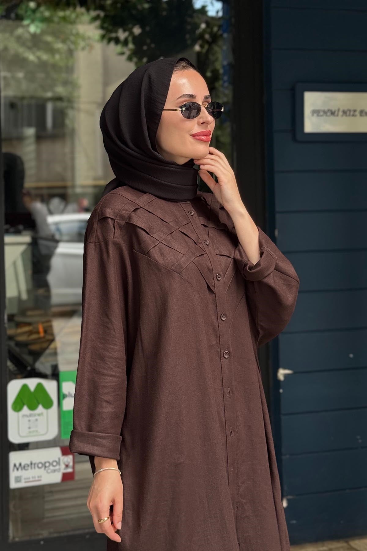 KAYRA Tunik KA-B26-21186 Koyu Kahve