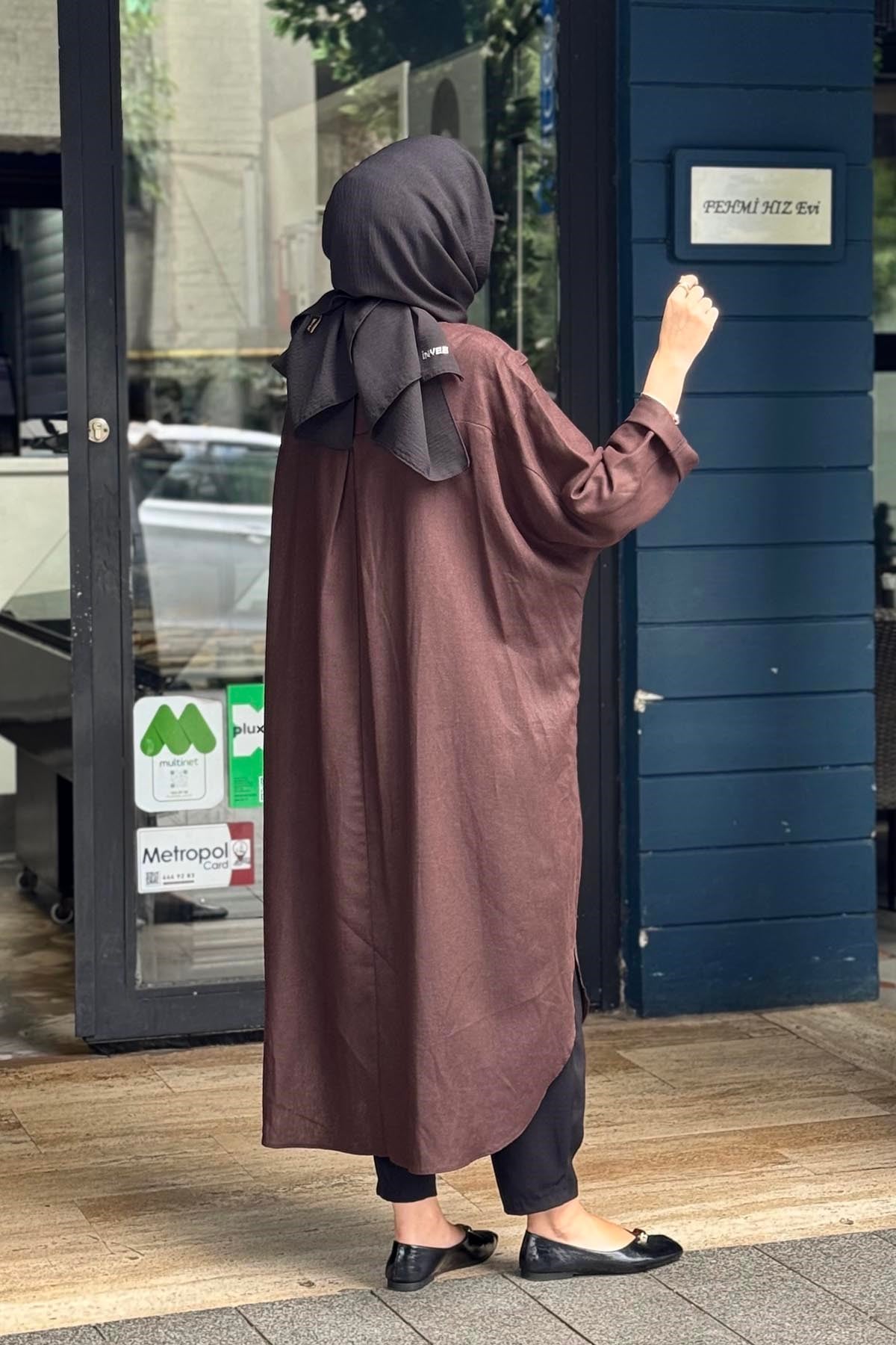 KAYRA Tunik KA-B26-21186 Koyu Kahve