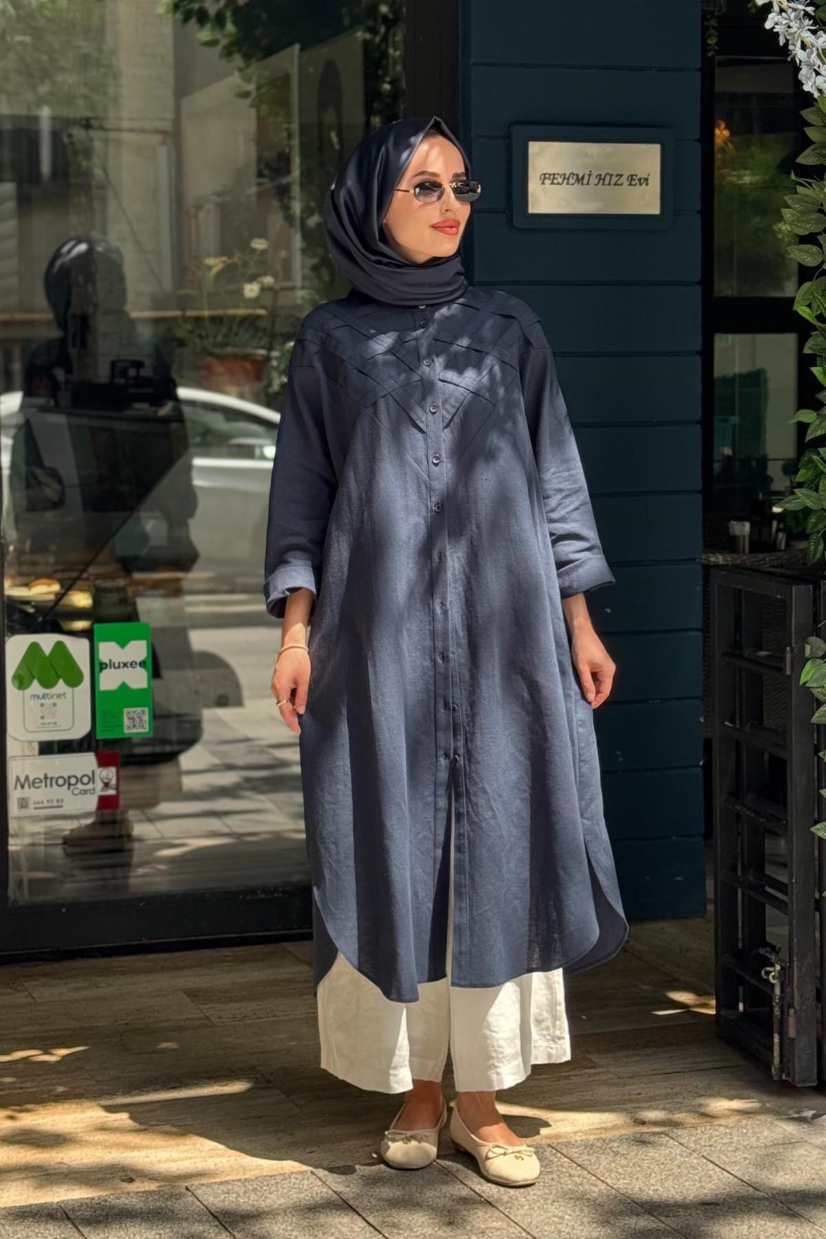 KAYRA Tunik KA-B26-21186 KOYU LACİVERT