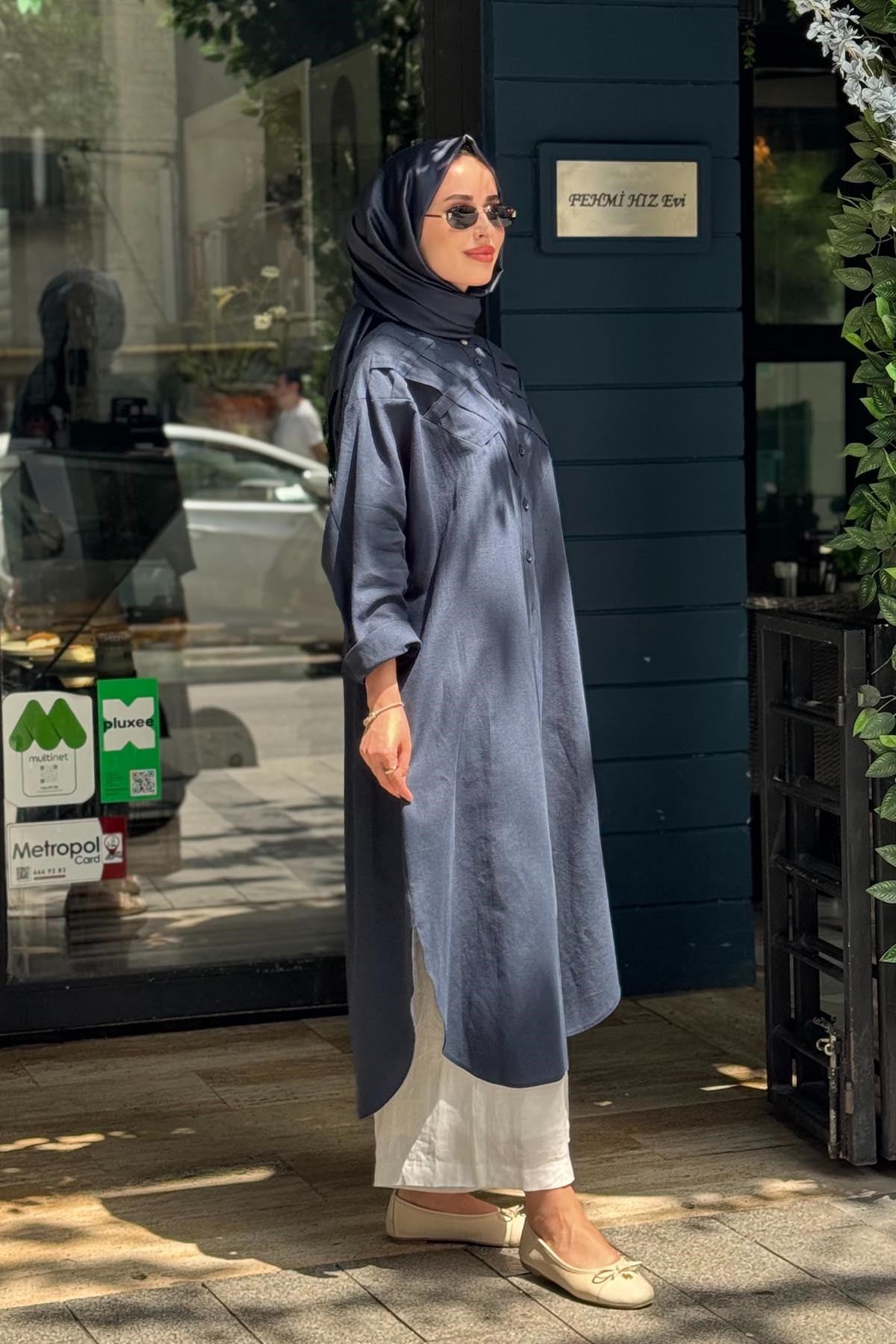 KAYRA Tunik KA-B26-21186 KOYU LACİVERT