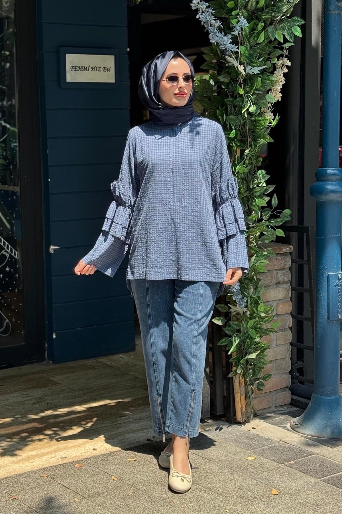 KAYRA Tunik KY-B26-81039 İndigo
