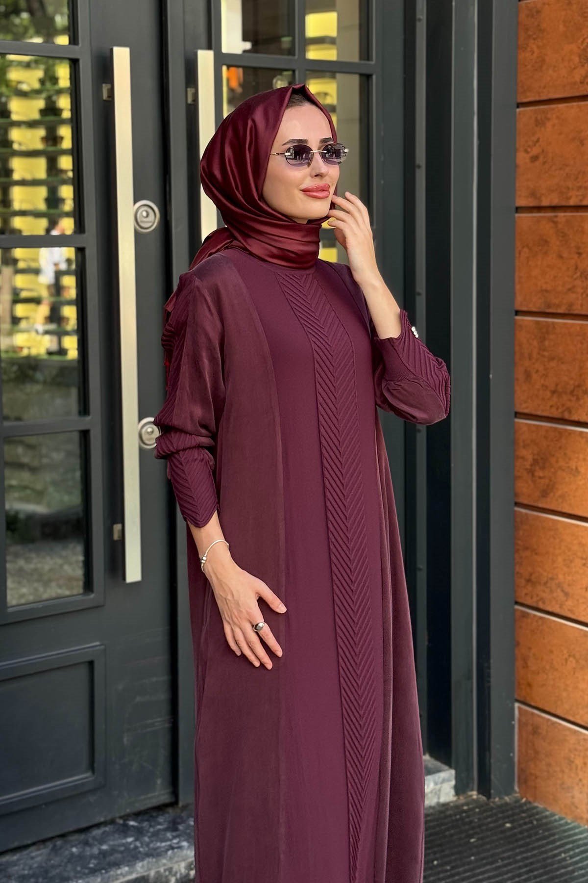 MİSS DALİDA Elbise 3264008 Mürdüm