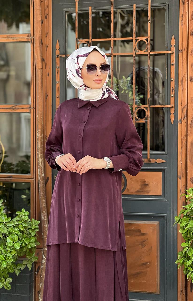 MİSS DALİDA Etekli Takım T25K-3001 Patlıcan Moru