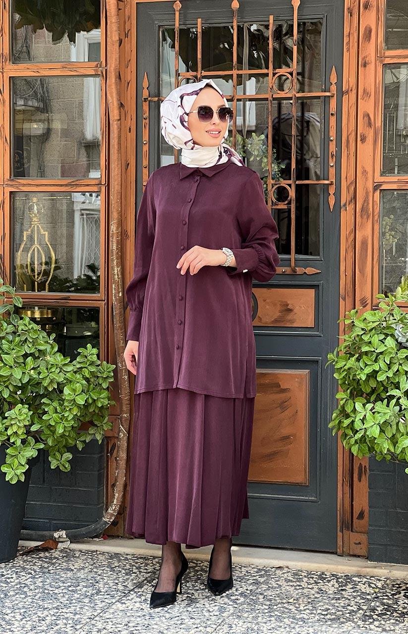 MİSS DALİDA Etekli Takım T25K-3001 Patlıcan Moru