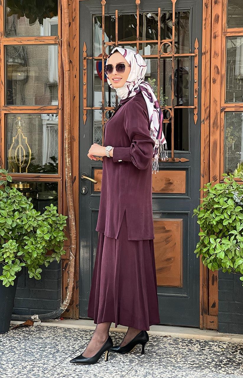MİSS DALİDA Etekli Takım T25K-3001 Patlıcan Moru
