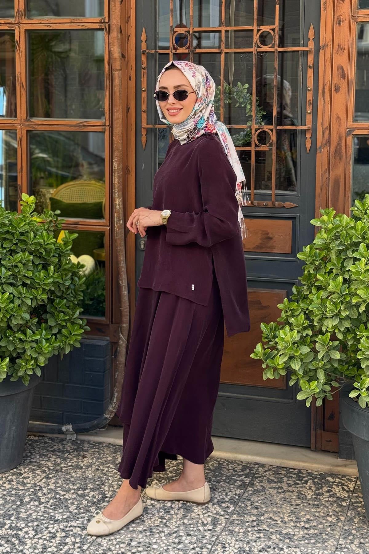 MISS DALIDA Etekli Takım T25Y-6067 Mürdüm