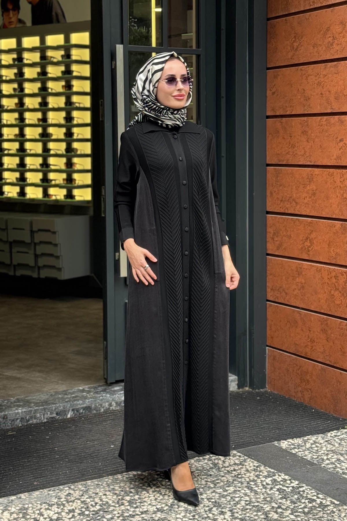 MİSS DALİDA Gömlek Yaka Triko Hırka 3269027 Siyah