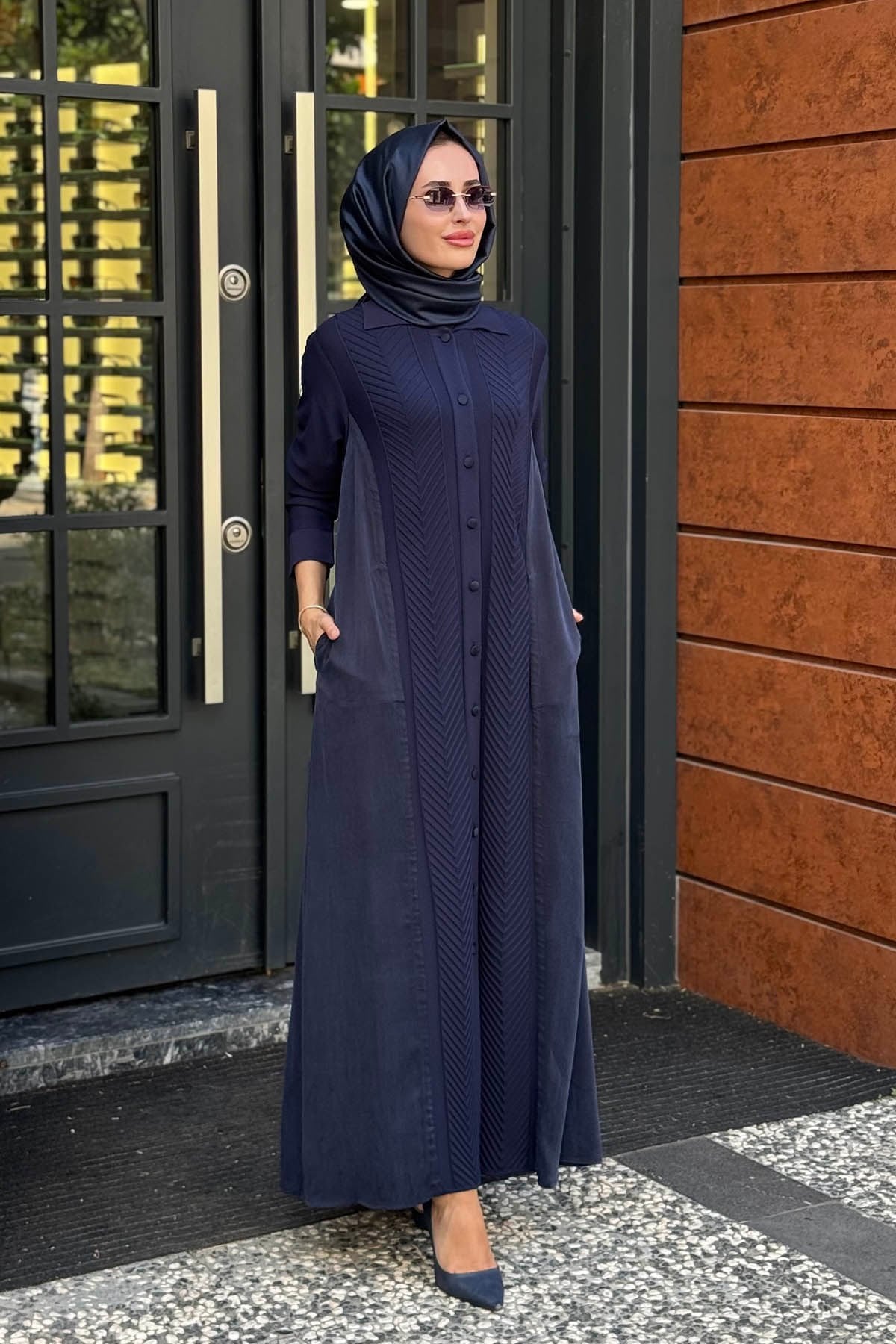 MİSS DALİDA Gömlek Yaka Triko Hırka 3269027 Lacivert