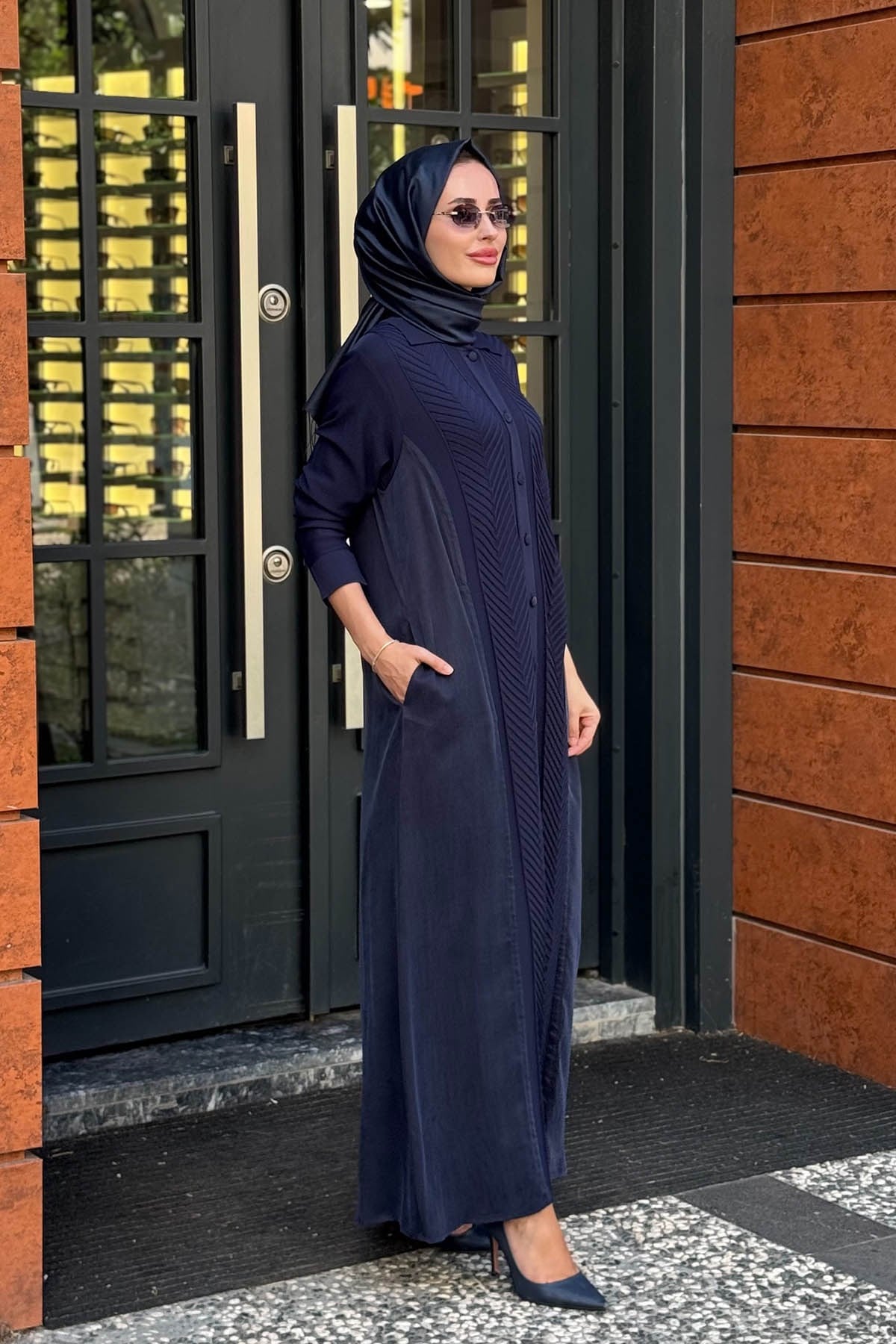 MİSS DALİDA Gömlek Yaka Triko Hırka 3269027 Lacivert