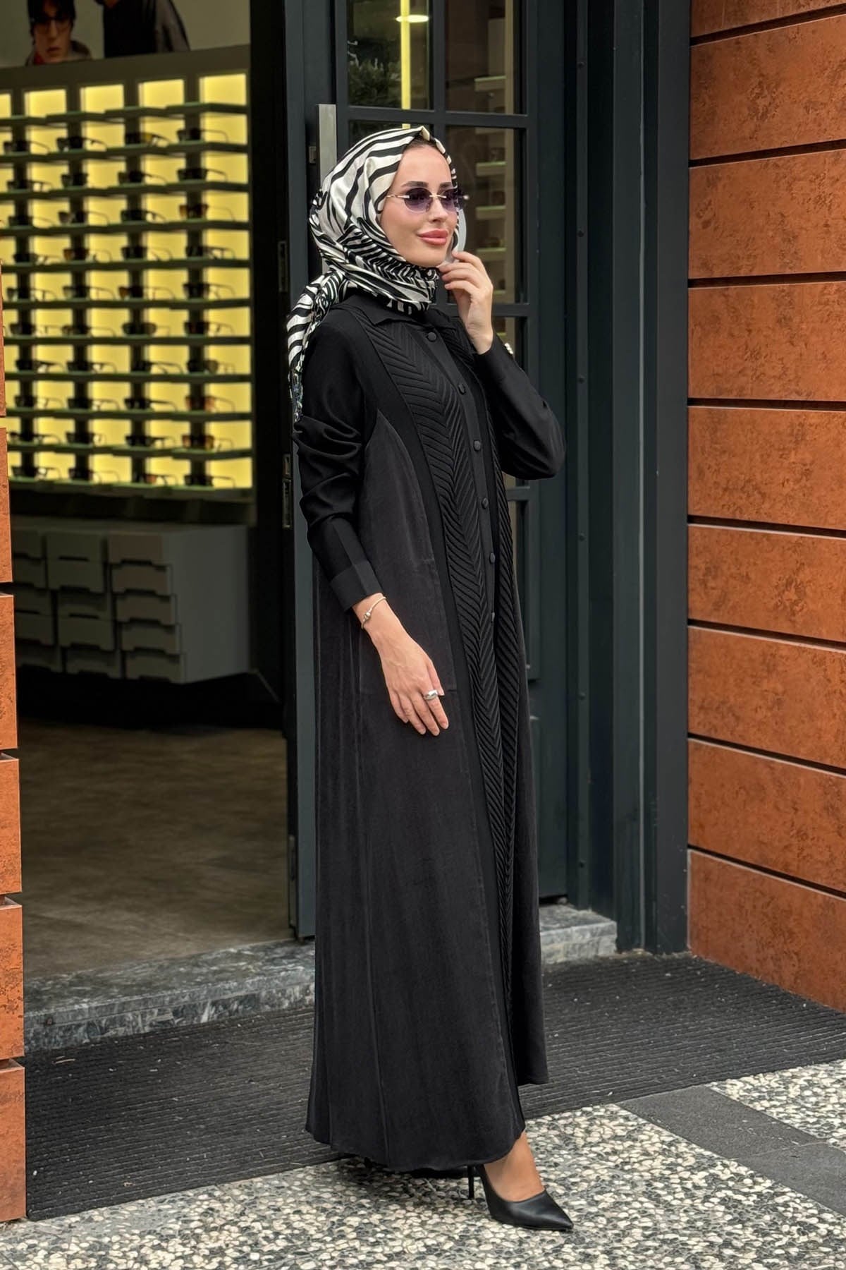 MİSS DALİDA Gömlek Yaka Triko Hırka 3269027 Siyah