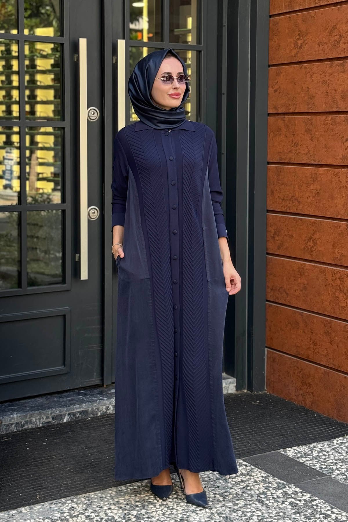 MİSS DALİDA Gömlek Yaka Triko Hırka 3269027 Lacivert