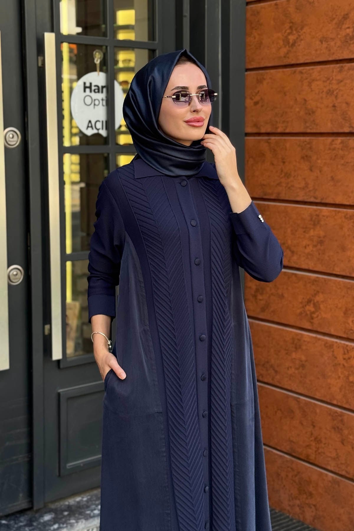 MİSS DALİDA Gömlek Yaka Triko Hırka 3269027 Lacivert