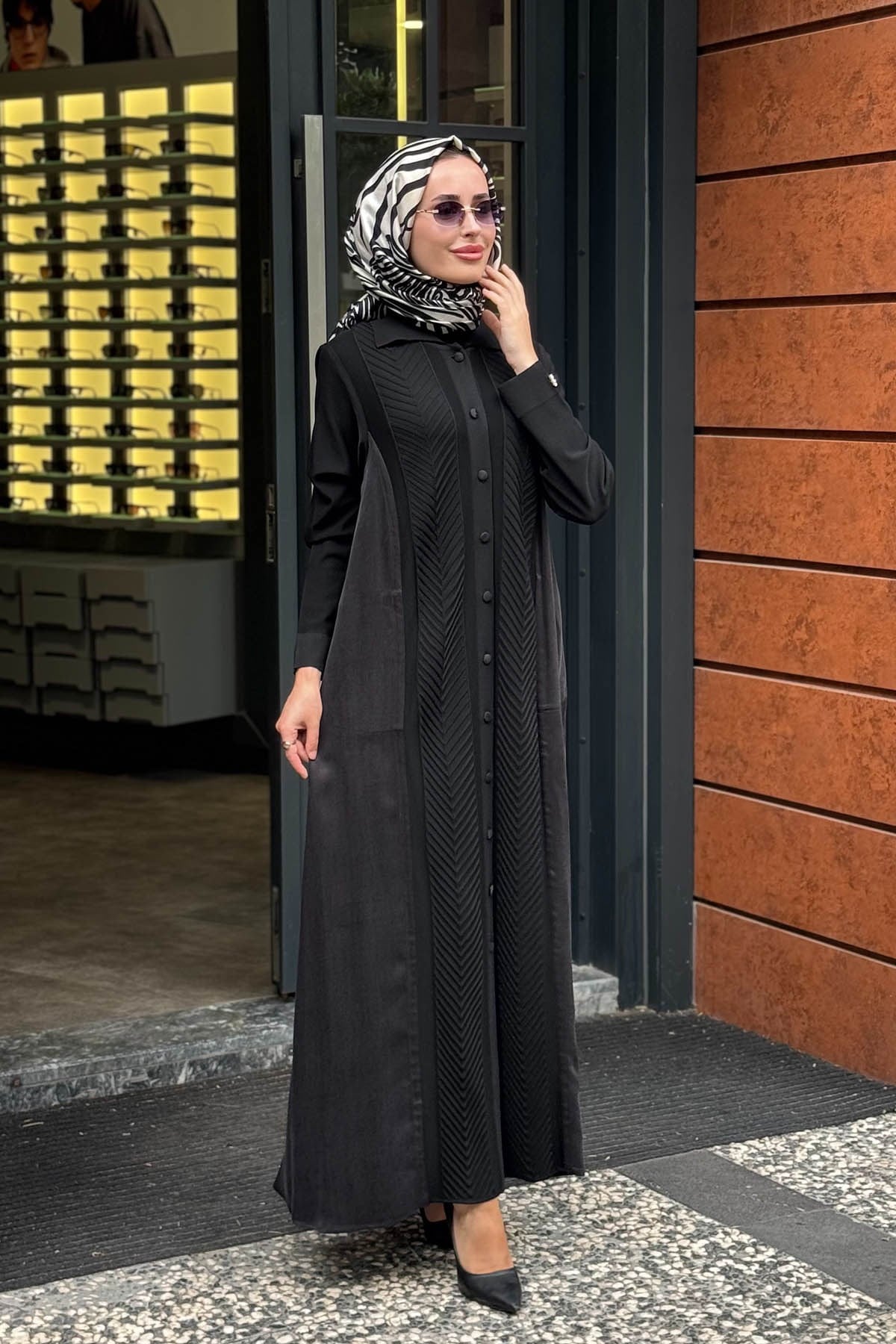 MİSS DALİDA Gömlek Yaka Triko Hırka 3269027 Siyah