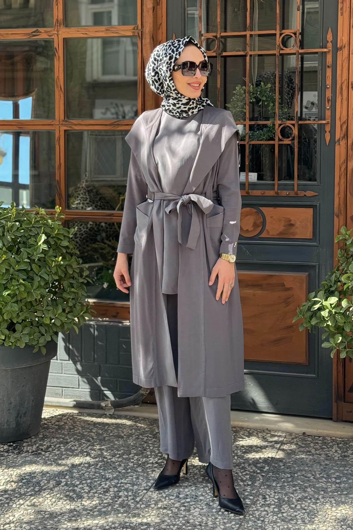 MİSS DALİDA Hırka T25Y-9010 Gri