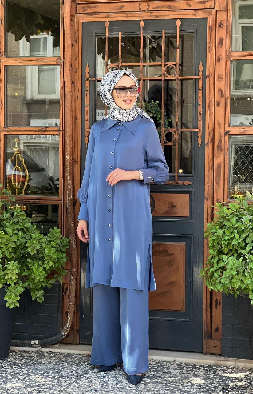 MİSS DALİDA Pantolonlu Takım T25K-3000 Mavi