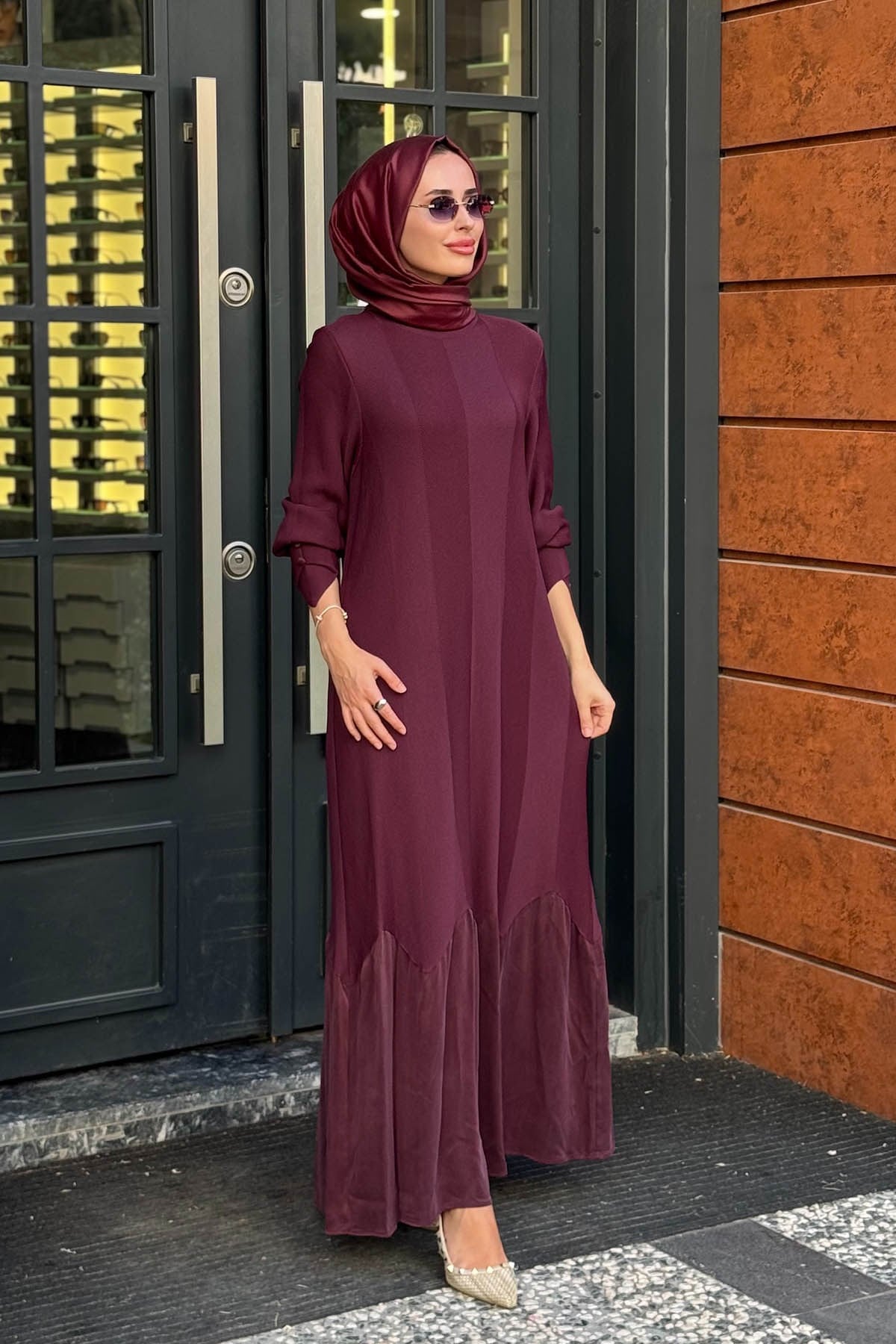 MİSS DALİDA Triko Elbise 3264005 Mürdüm