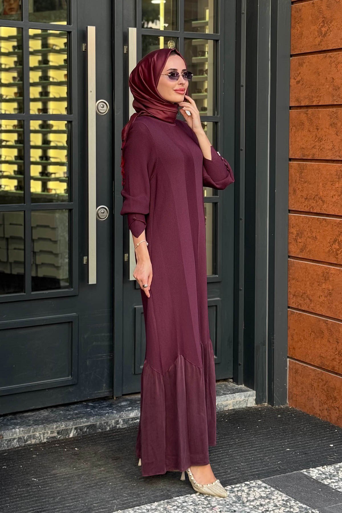MİSS DALİDA Triko Elbise 3264005 Mürdüm
