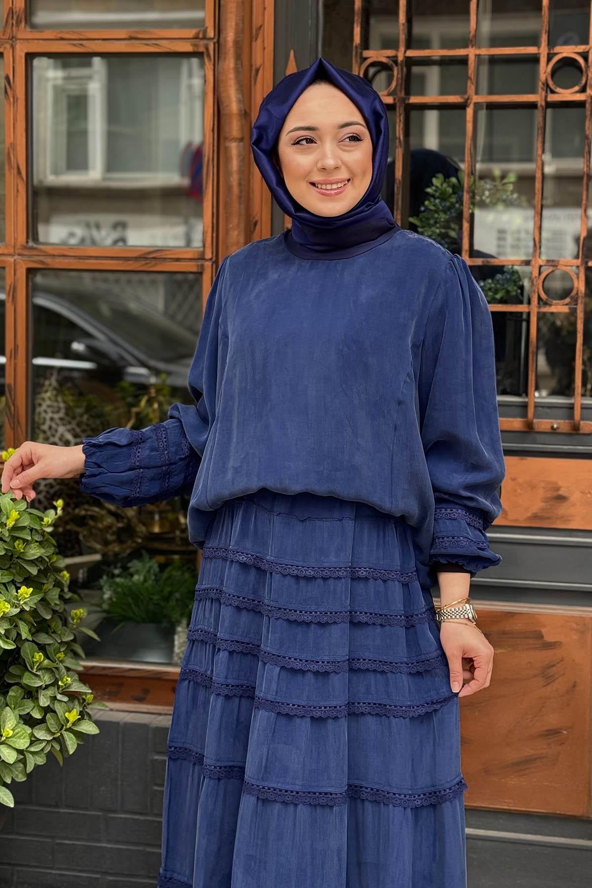 MissWhence Etekli Takım 37005 İndigo