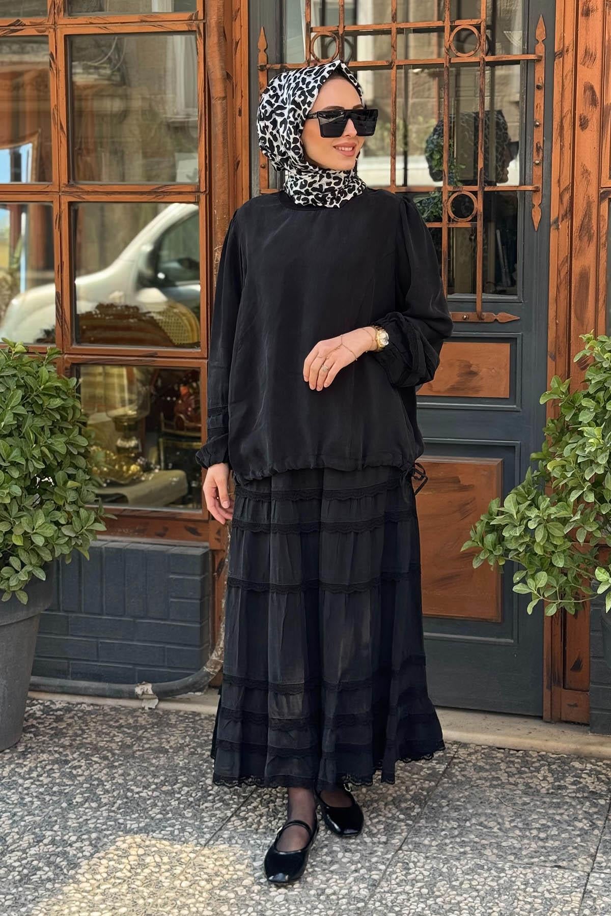 MissWhence Etekli Takım 37005 Siyah