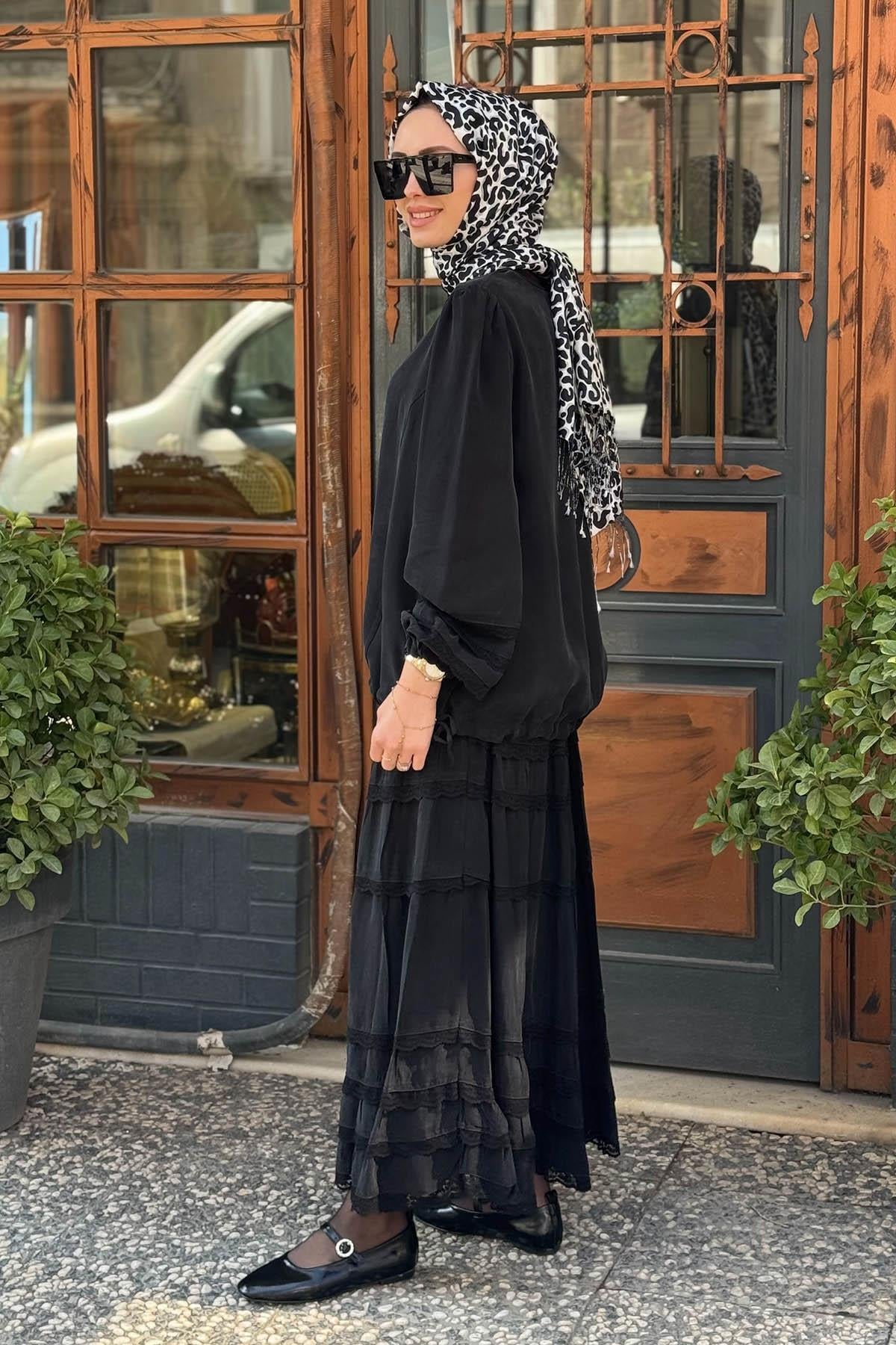 MissWhence Etekli Takım 37005 Siyah