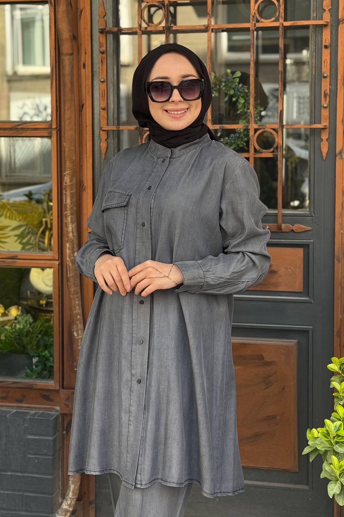 MissWhence Gömlek 37303 Gri