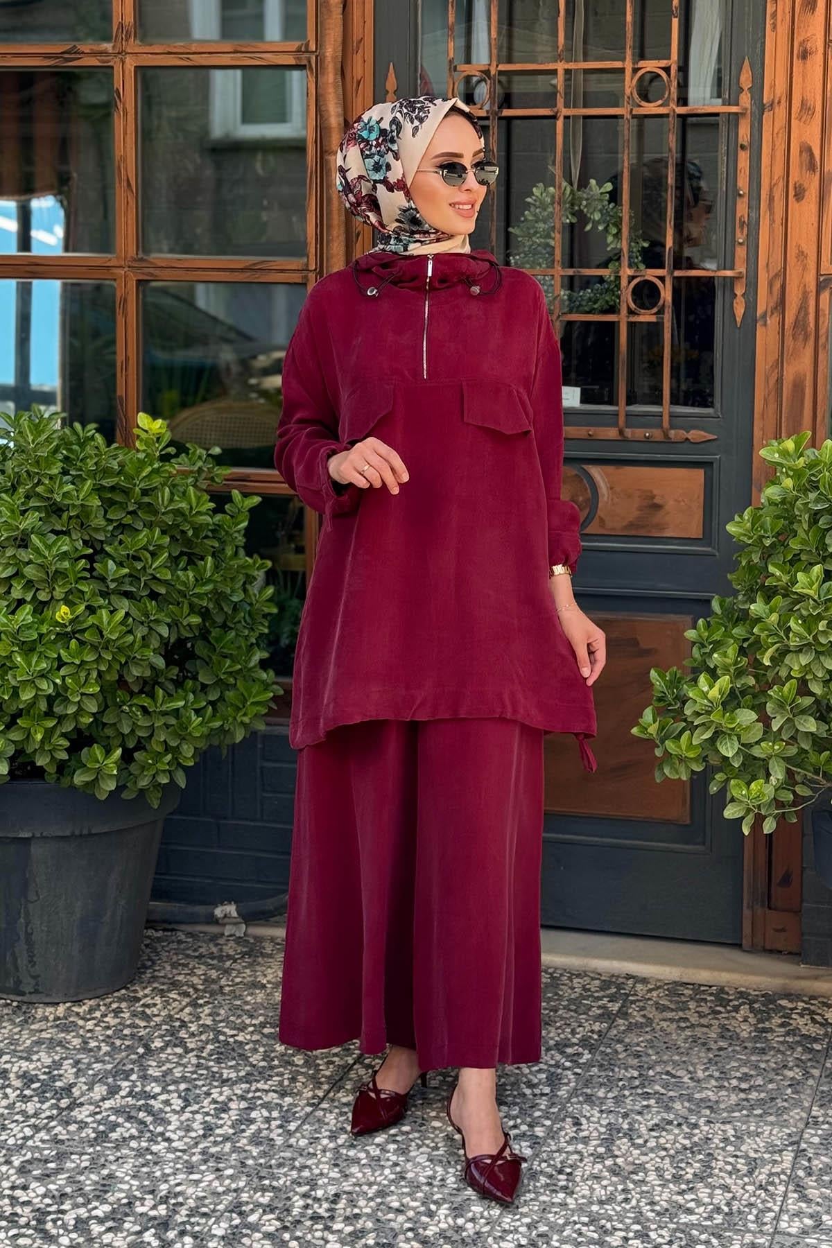 MissWhence Pantolonlu Takım 37007 Bordo