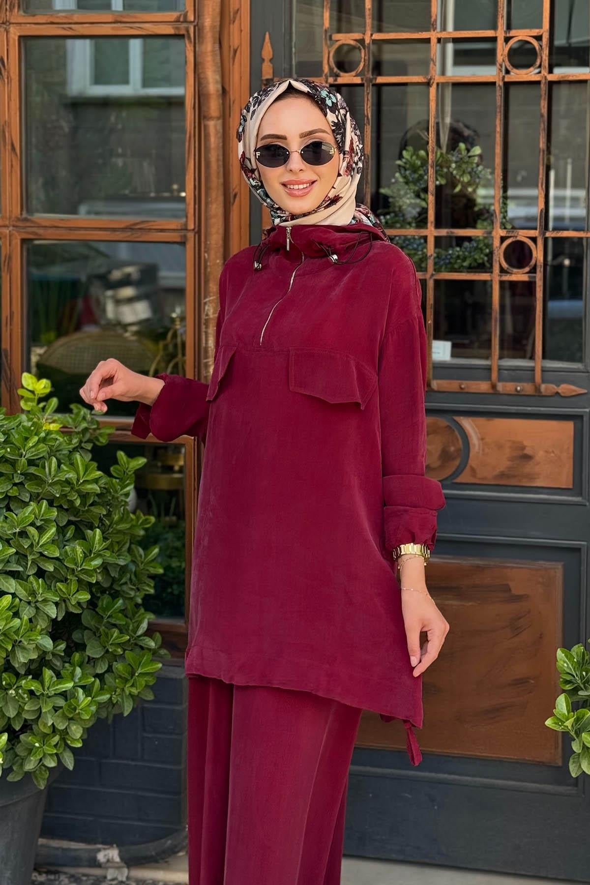 MissWhence Pantolonlu Takım 37007 Bordo