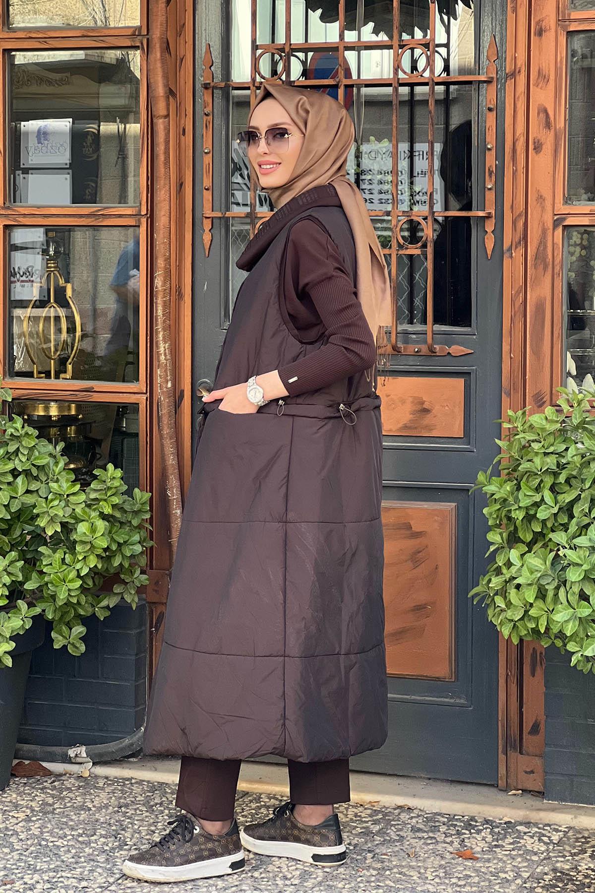 MissWhence Yelek 36702 Kahverengi