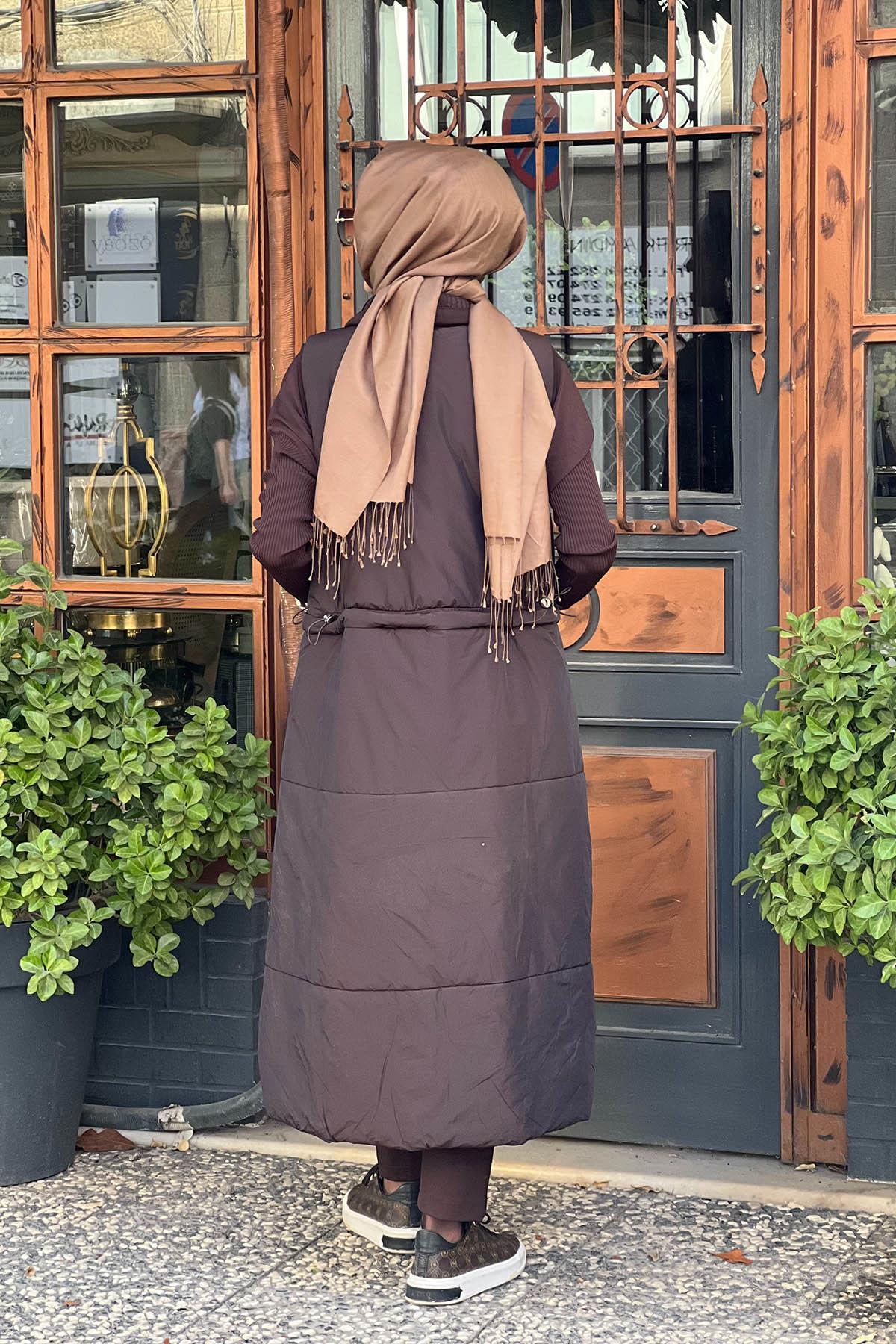 MissWhence Yelek 36702 Kahverengi