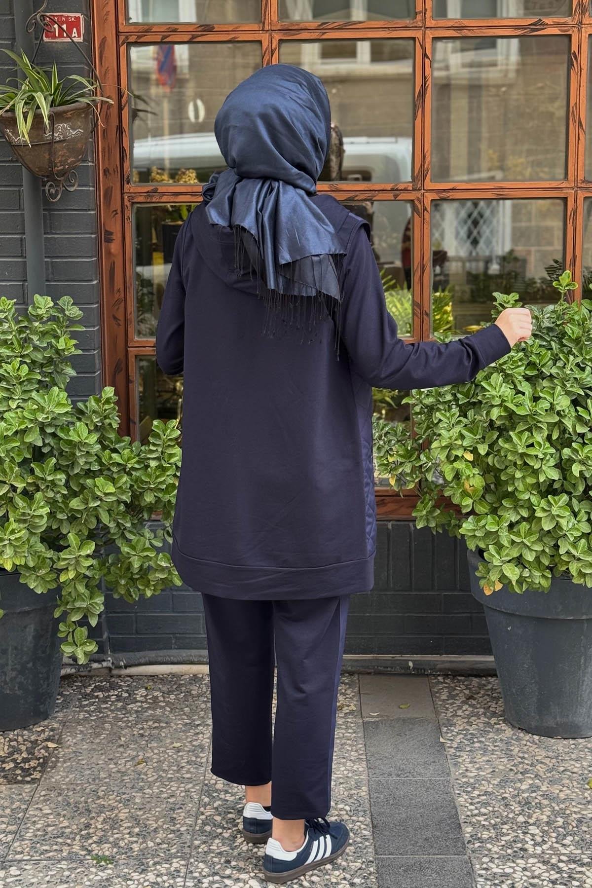 Moodbasic 3lü Pantolonlu Takım MM24.0273 Lacivert