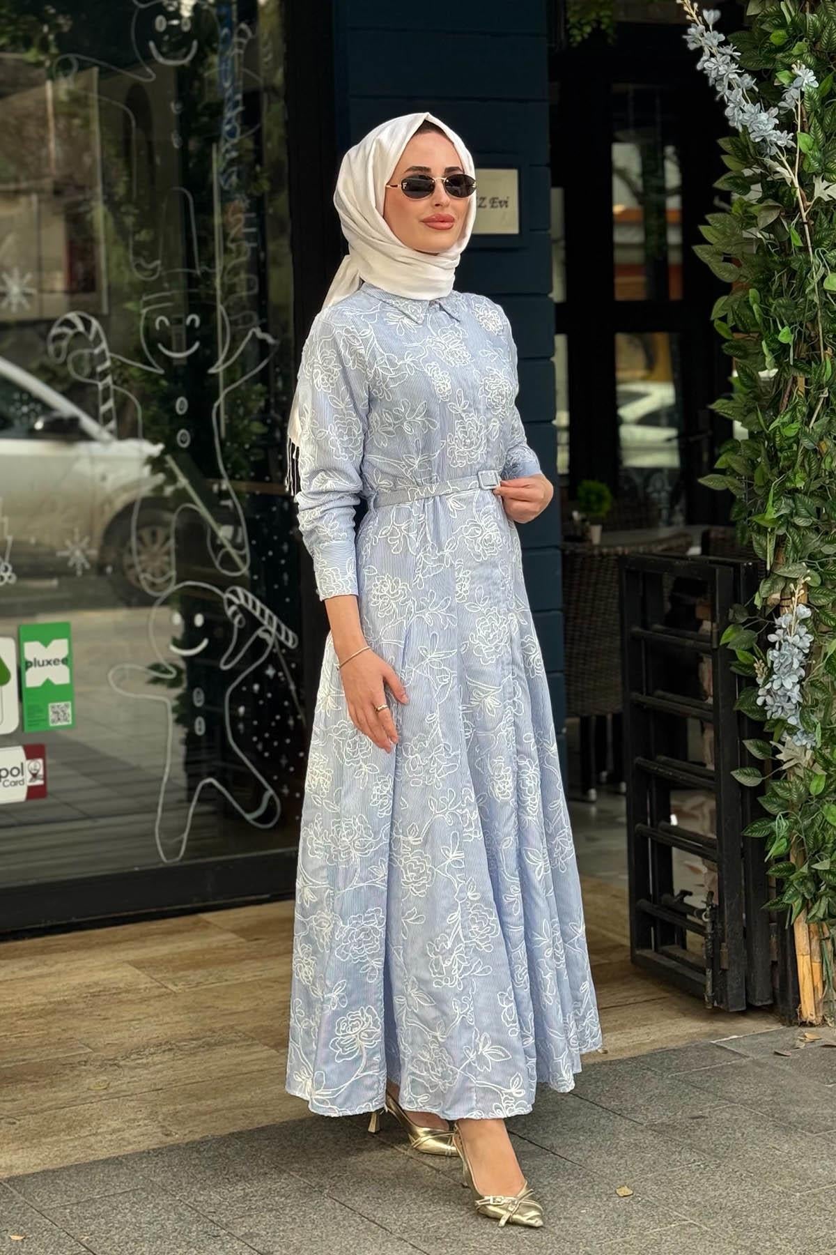 Moodbasic Elbise MA06.12 Mavi