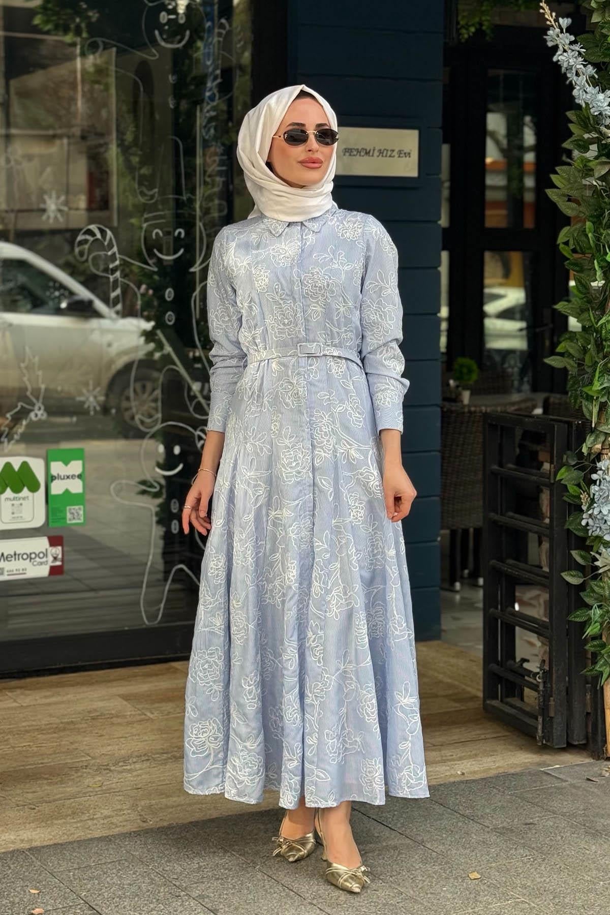 Moodbasic Elbise MA06.12 Mavi